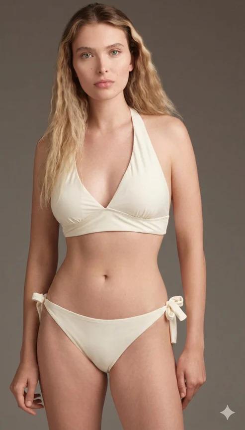 bikini donna traingolo ampio e slip annodato ai lati avorio cotazur BKC61105 AVORIO COTAZUR