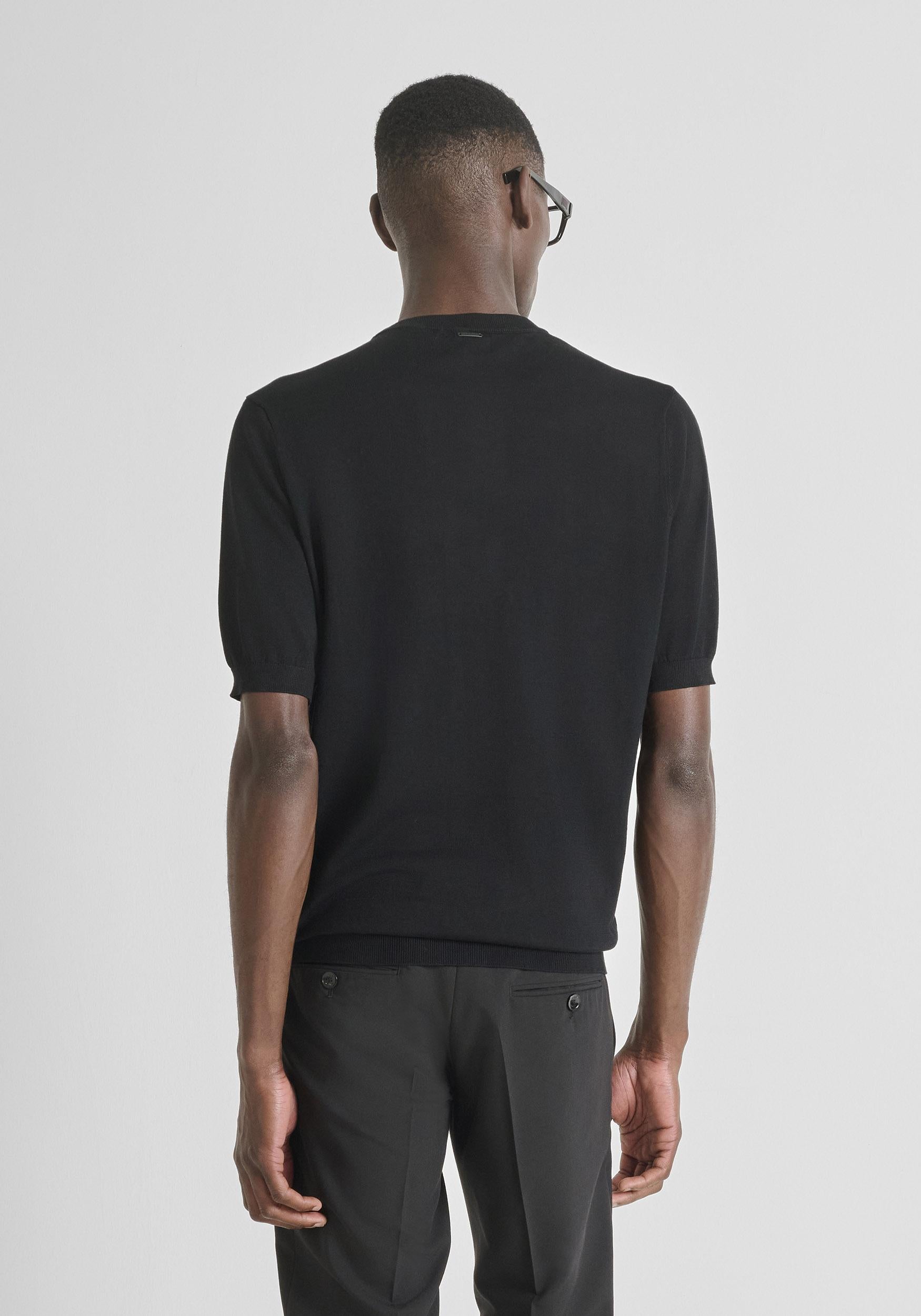 T-SHIRT UOMO REGULAR FITI IN LANA NERO ANTONY MORATO MMSW01538-YA400145 NERO ANTONY MORATO