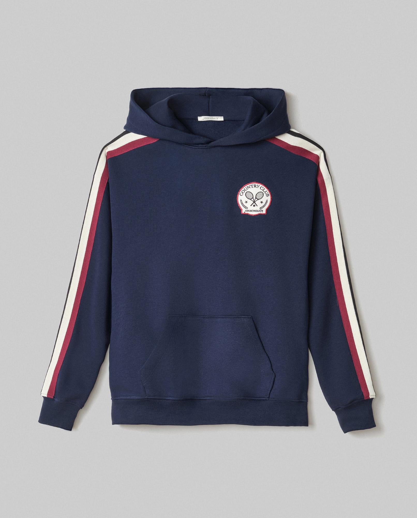 felpa UOMO CON cappuccio tennis con bande IN MAGLIA BLU HINNOMINATE HMABM01410 UNICO HINNOMINATE