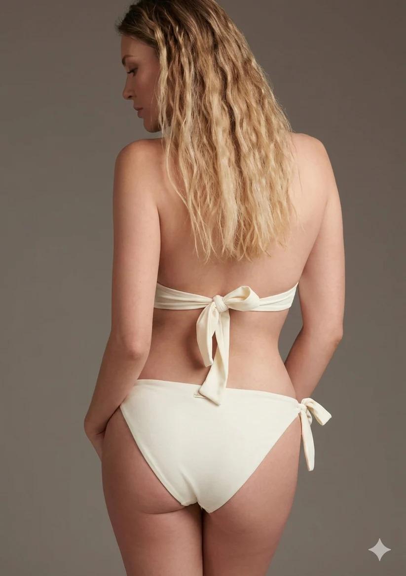 bikini donna traingolo ampio e slip annodato ai lati avorio cotazur BKC61105 AVORIO COTAZUR