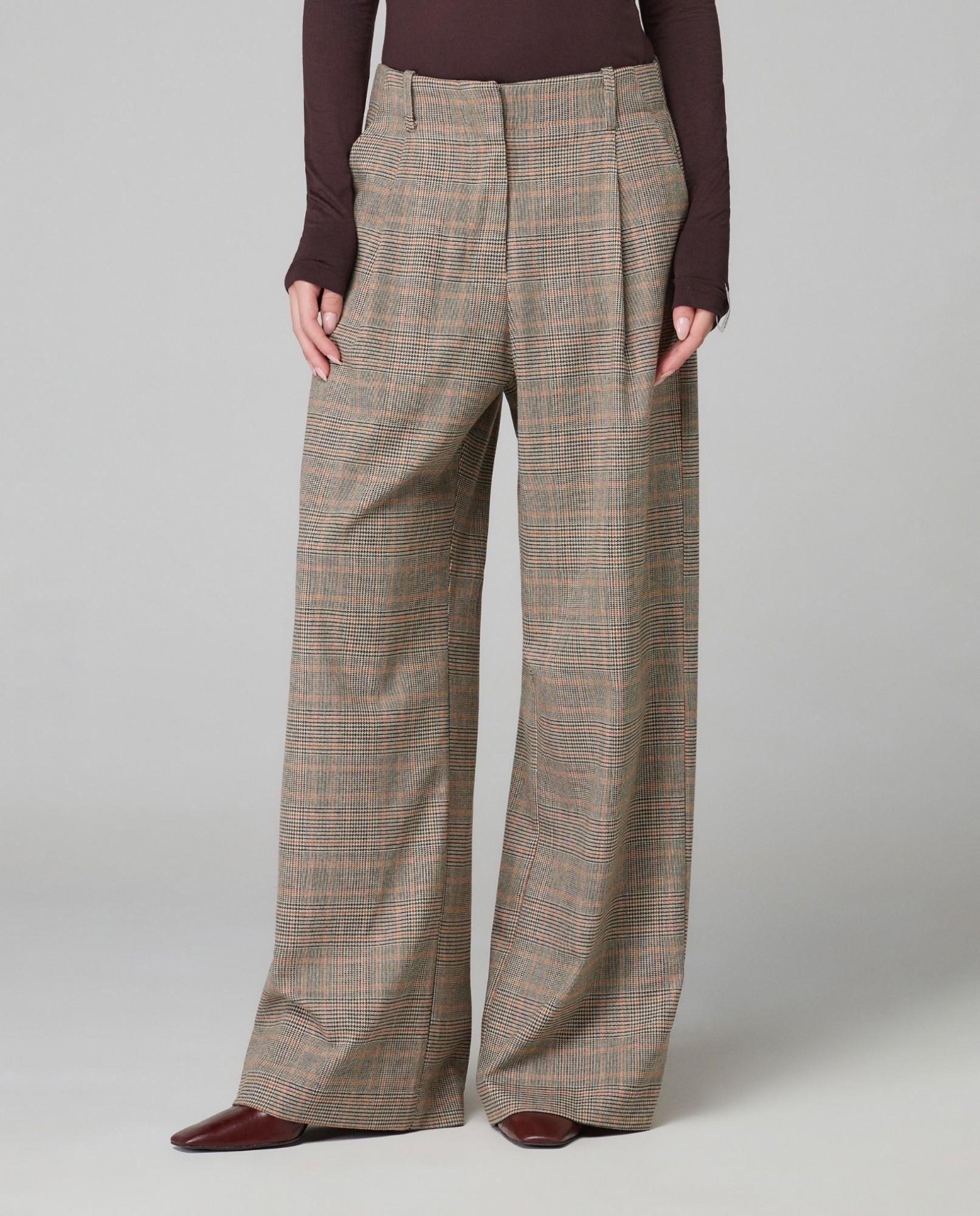 PANTALONE DONNA CON PENCE IN PRINCIPE DI GALLES BEIGE SAND HINNOMINATE HMABW02263 BEIGE SAND HINNOMINATE