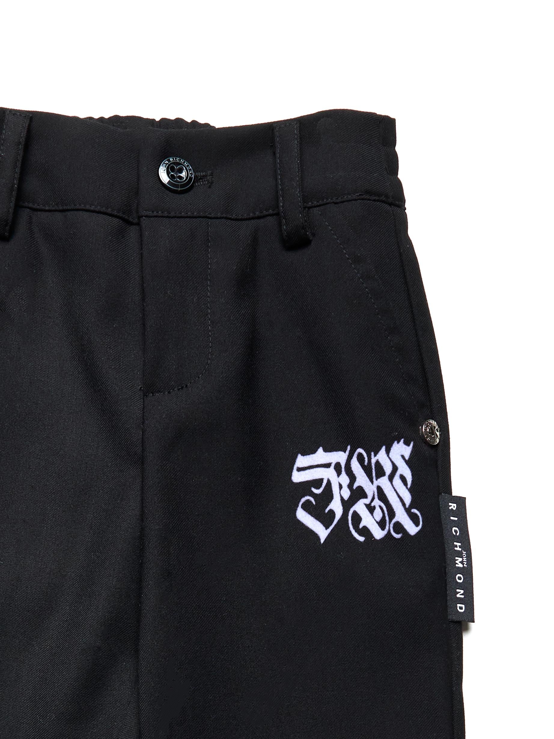 PANTALONE NEONATA AZEEZ PALAZZO CON LOGO NERO RICHMOND RIA25108PA BLACK JOHN RICHMOND JUNIOR