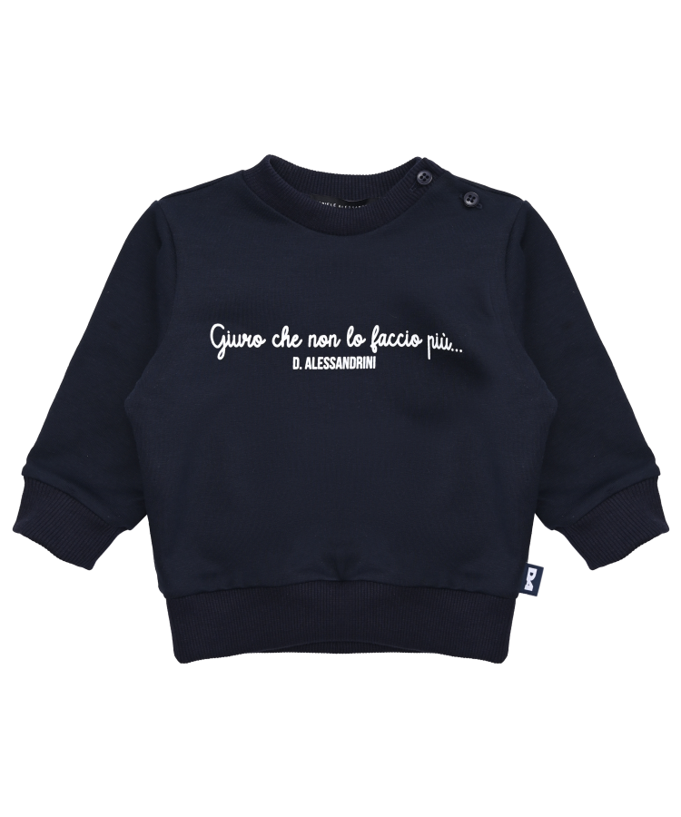 FELPA NEONATO GIROCOLLO BLU DANIELE ALESSANDRINI F00367 BLU DANIELE ALESSANDRINI