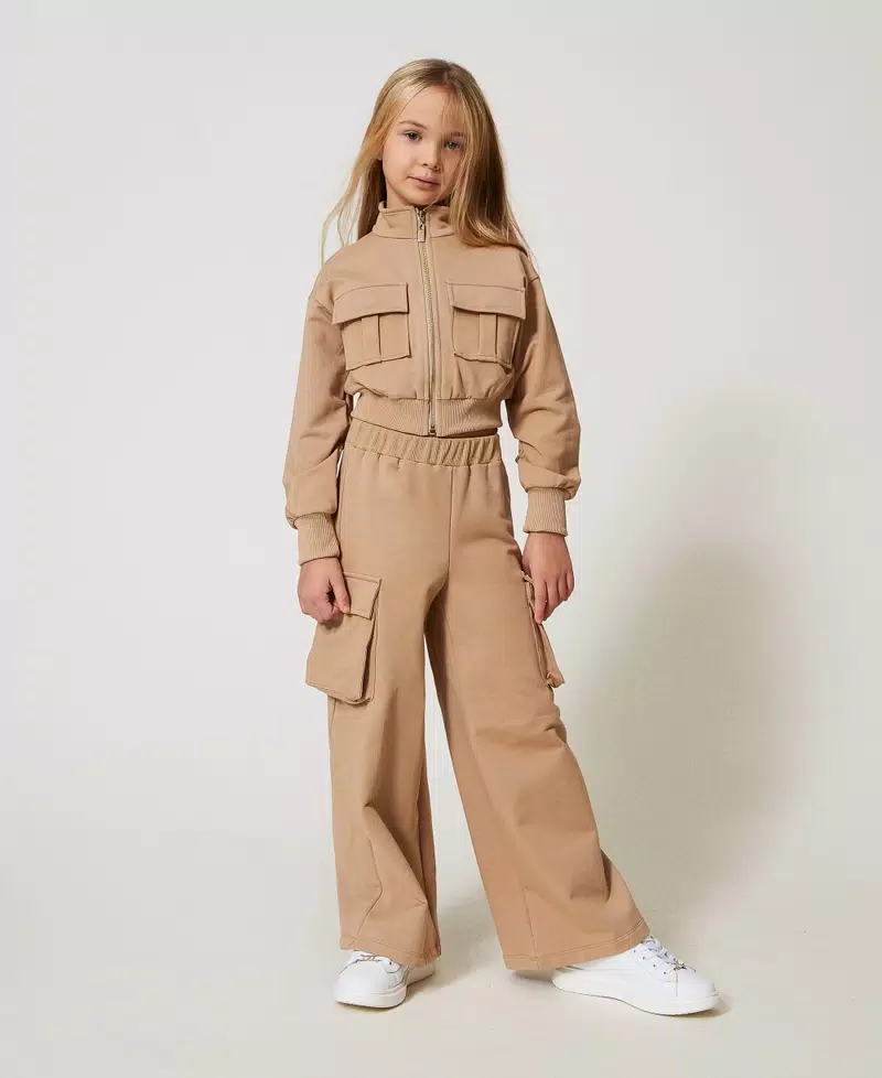 Pantaloni a palazzo in felpa 251GJ2586 CANAPA TWINSET KIDS