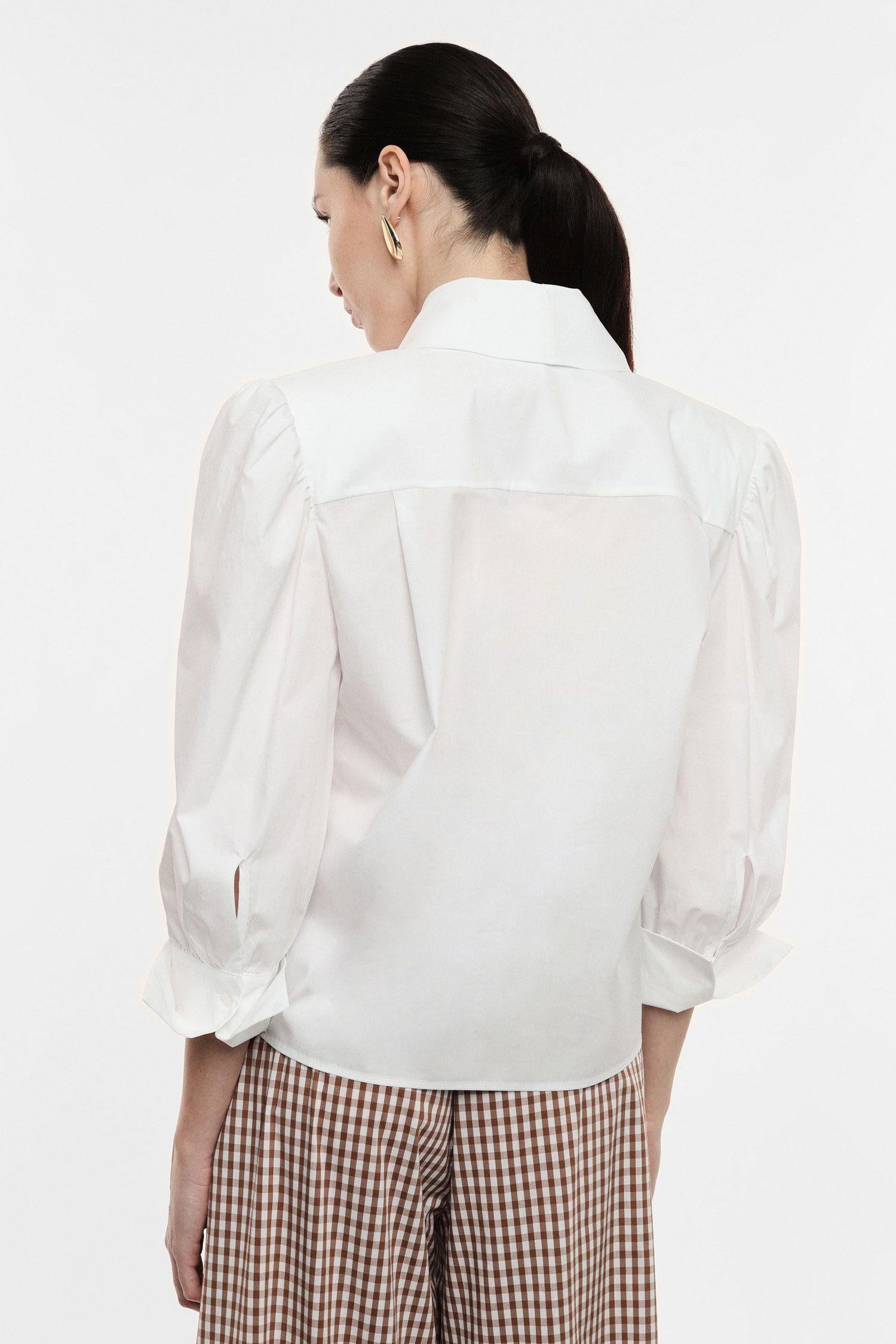 camicia donna maniche lunghe e fiocco frontale bianco imperial CPA4LFP BIANCO IMPERIAL