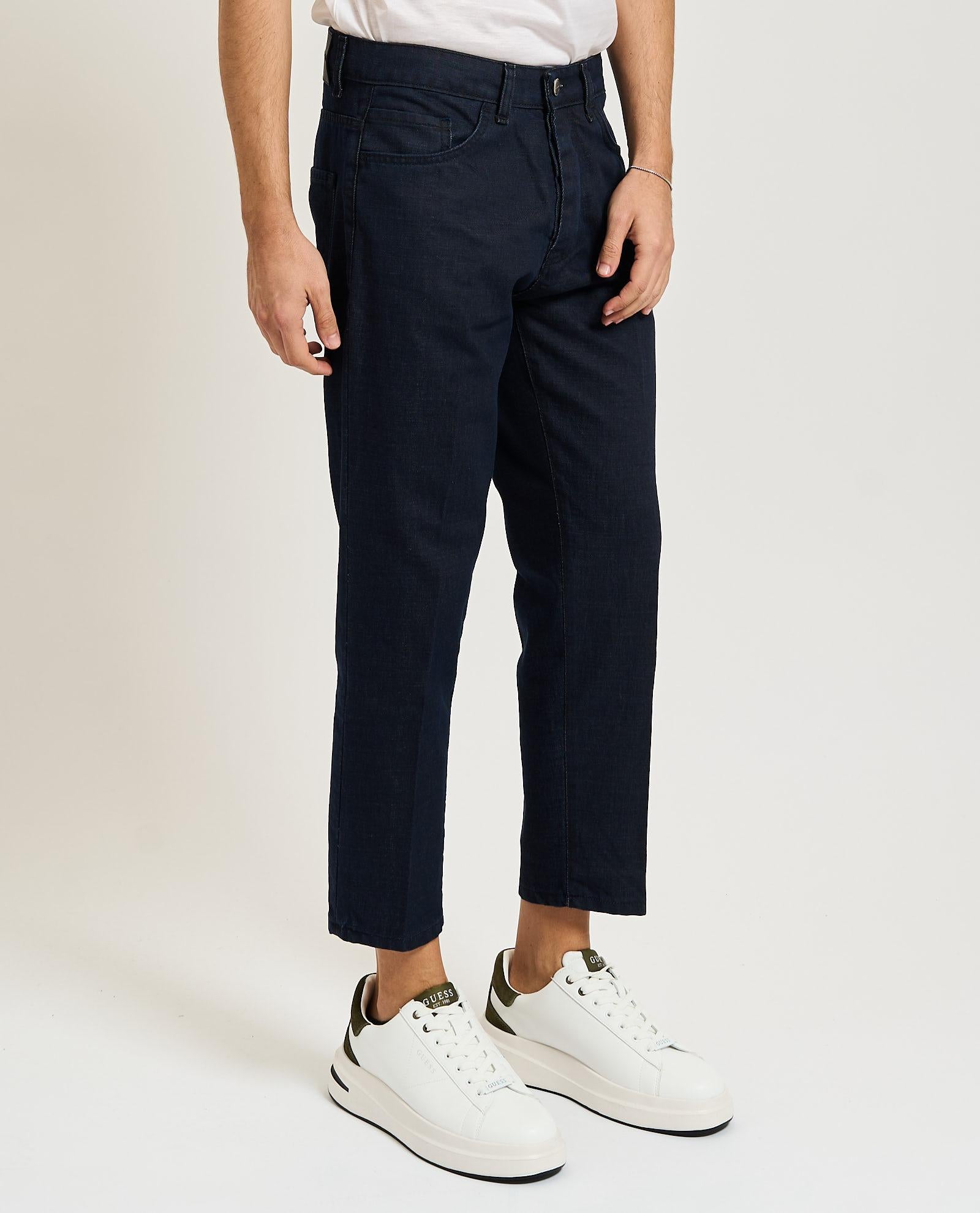 JEANS UOMO IN DENIM SCURO TELA FERMA GAZZARRINI PSI734 BLU GAZZARINI