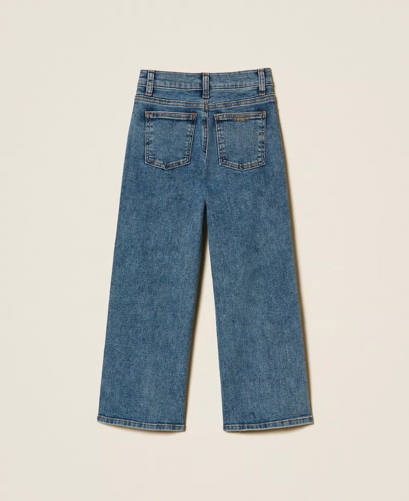 JEANS BAMBINA CON STRASS ALL OVER DENIM TWINSET 261GJ2122 DENIM BLU TWINSET KIDS