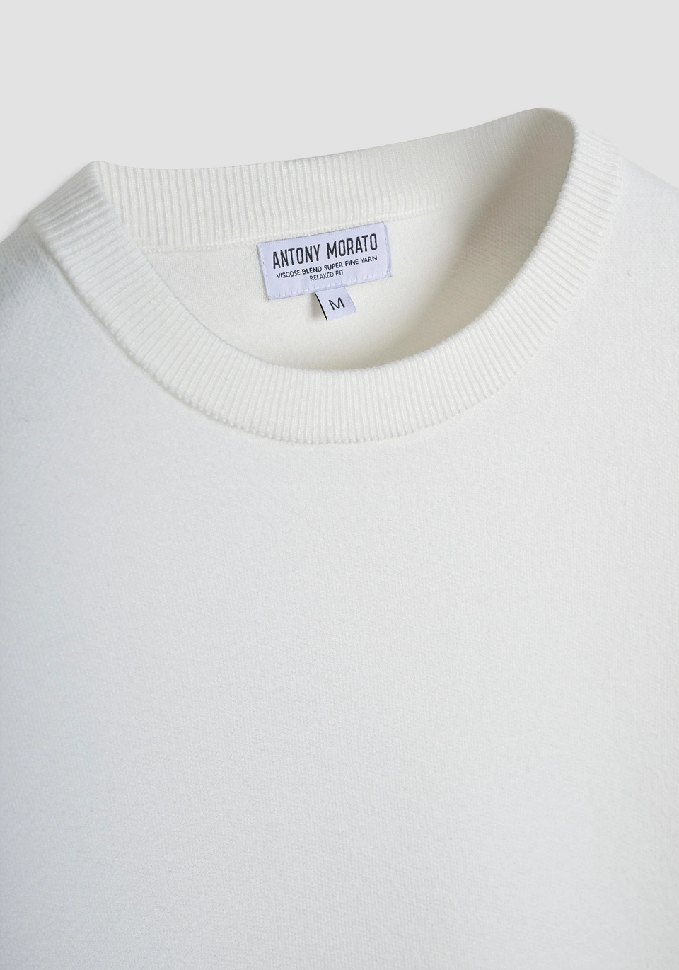 PULL GIROCOLLO UOMO RELAXED FIT IN VISCOSA CREMA ANTONY MORATO MMSW01544-YA500082 CREMA ANTONY MORATO