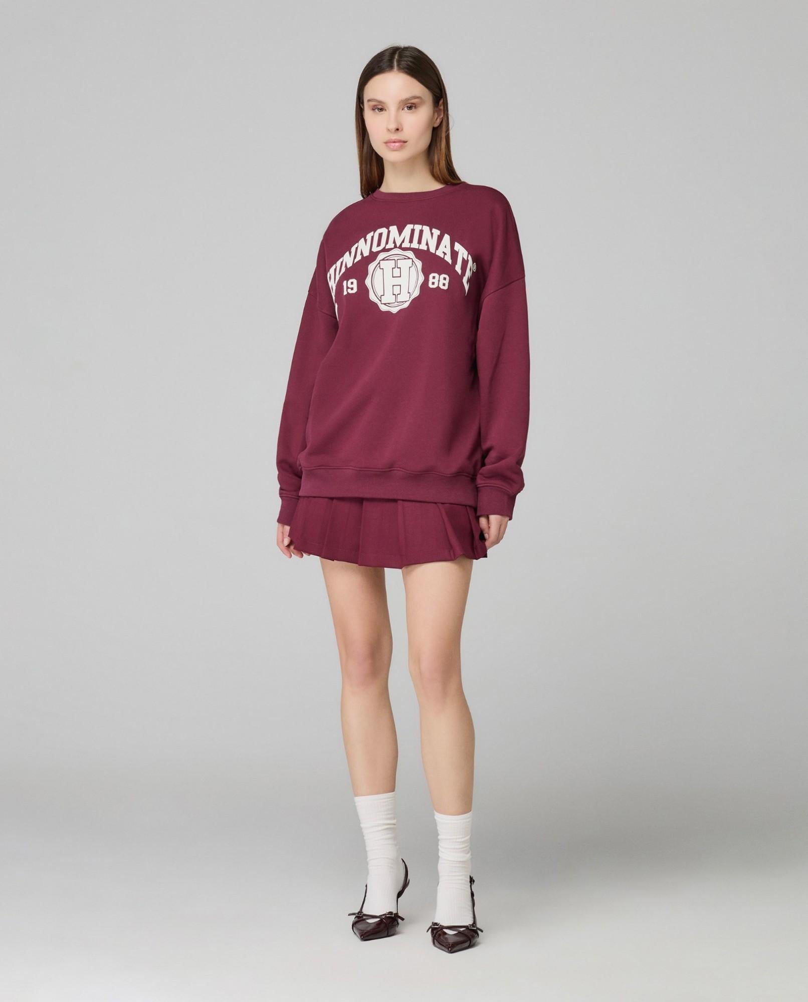 MINI GONNA DONNA A PIEGHE BORDEAUX HINNOMINATE HMABW0225 BORDEAUX HINNOMINATE