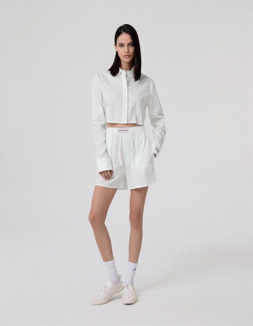 CAMICIA DONNA CORTA IN COTONE BIANCO HINNOMINATE HMABW02585 BIANCO HINNOMINATE
