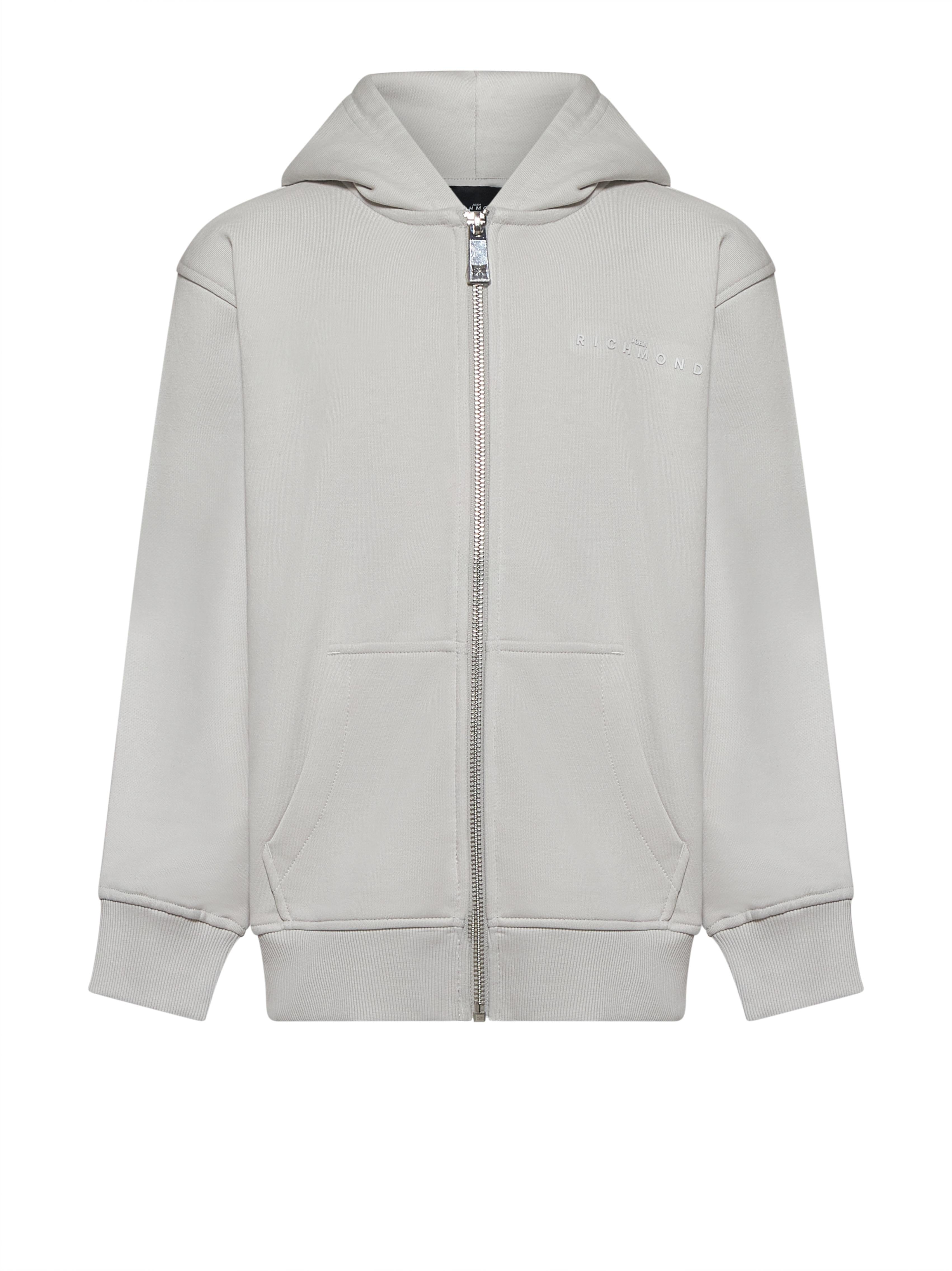 FELPA BAMBINO CON ZIP E CAPPUCCIO GRIGIA JOHN RICHMOND RBP26001FE BLUE VAPOR JOHN RICHMOND JUNIOR