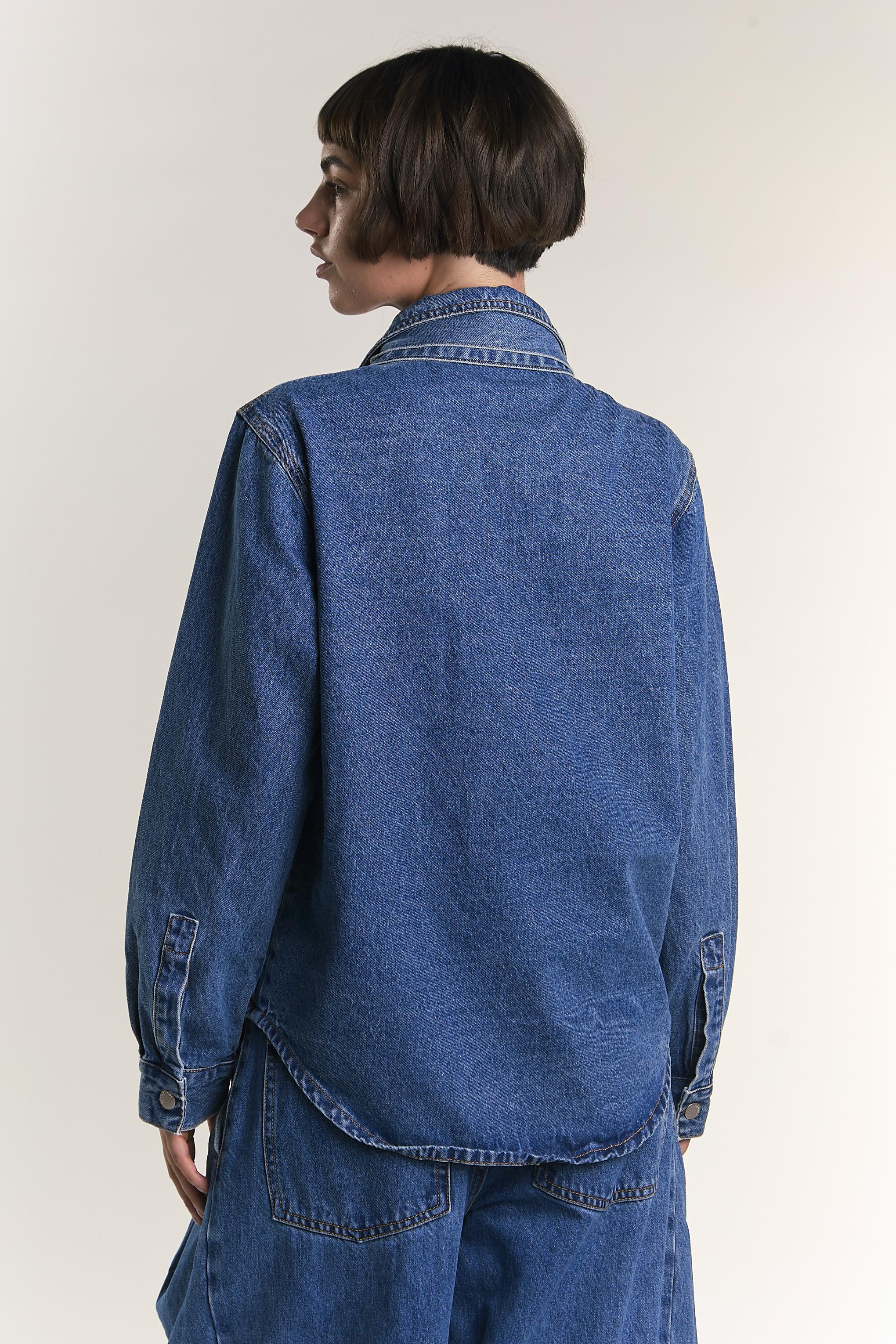 CAMICIA DONNA CON FIOCCO IN DENIM GLAMOROUS AN5538 BLU DENIM GLAMOROUS