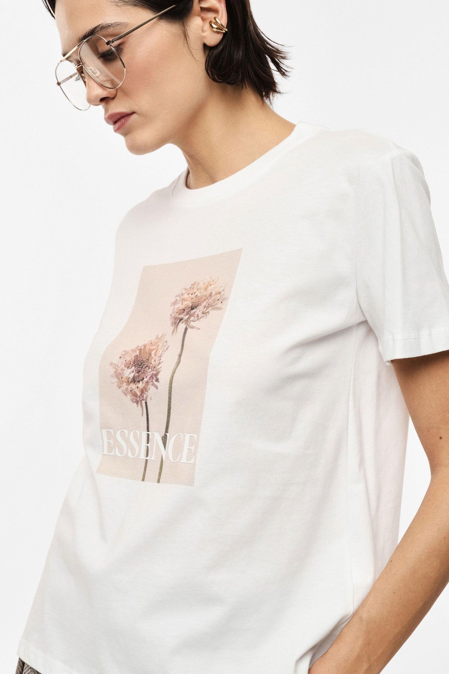 T-SHIRT DONNA MEZZA MANICA CON STAMPA BIANCA IMPERIAL TY93LGT BIANCO IMPERIAL