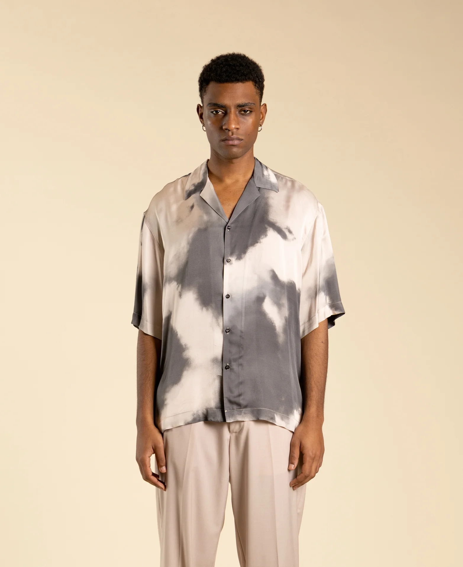 Camicia bowling in viscosa effetto maltinto CA3288 UNICO I'M BRIAN