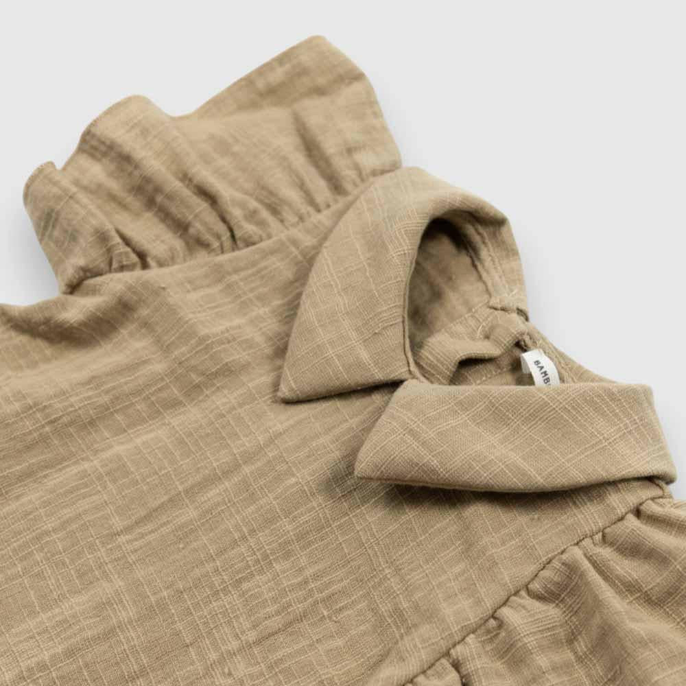 VESTITO NEONATA IN LINO MUSTARD BAMBOOM 1104TE MUSTARD BAMBOOM