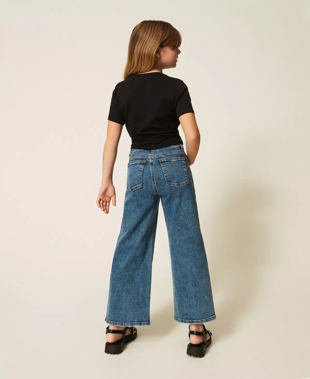 JEANS BAMBINA CON STRASS ALL OVER DENIM TWINSET 261GJ2122 DENIM BLU TWINSET KIDS