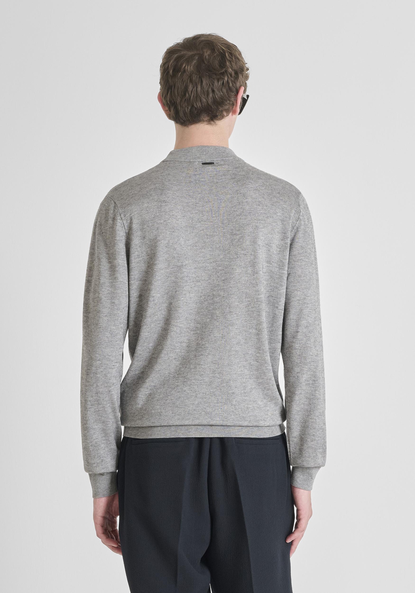 GIROCOLLO UOMO REGULAR FIT IN LANA GRIGIO MEDIO ANTONY MORATO MMSW01523-YA400145 GRIGIO MEDIO ANTONY MORATO