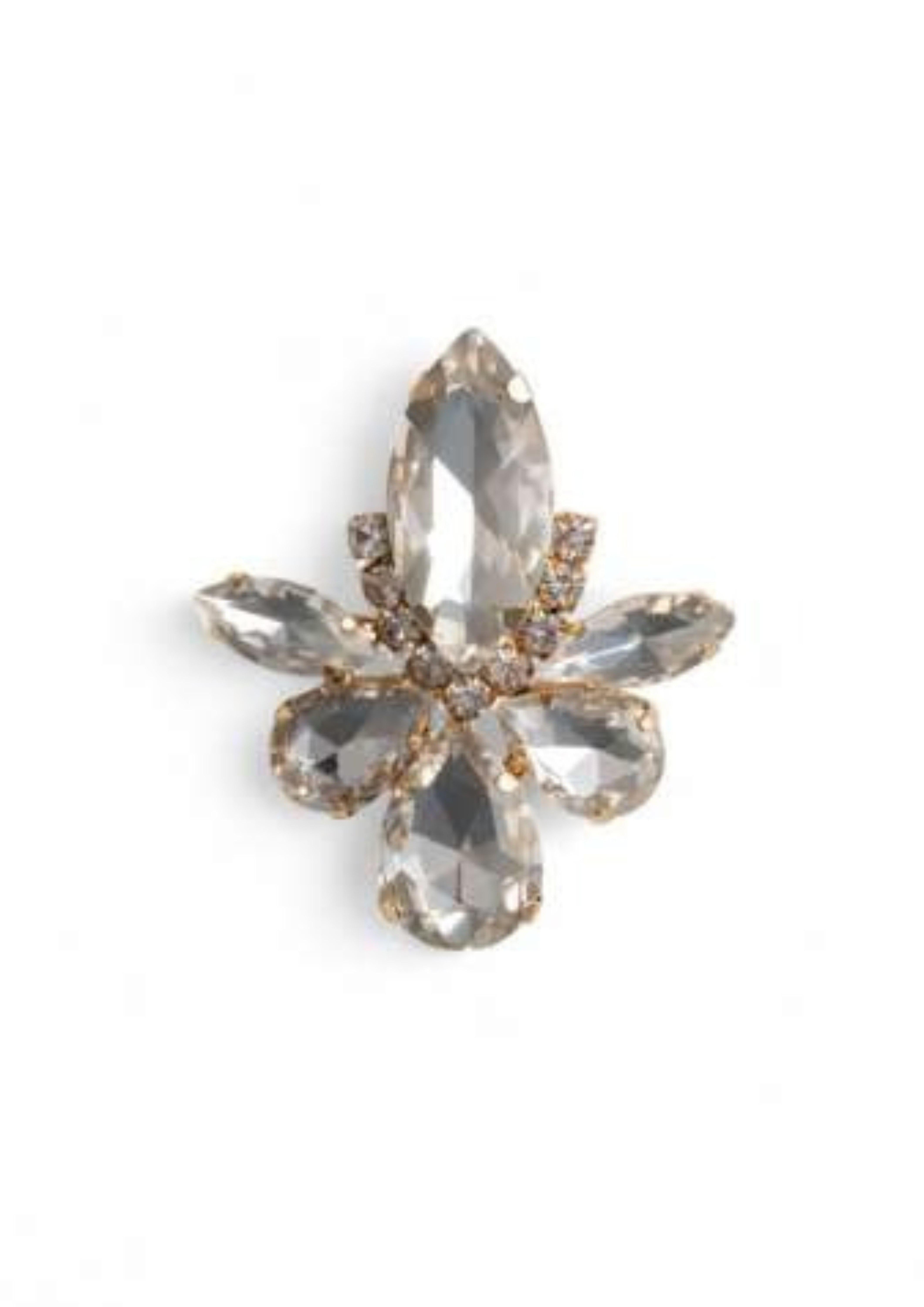SPILLA DONNA IN METALLO CON PIETRE A FORMA DI FIORE ORO MYA ACCESSORIES G14040 ORO MYA ACCESORIES