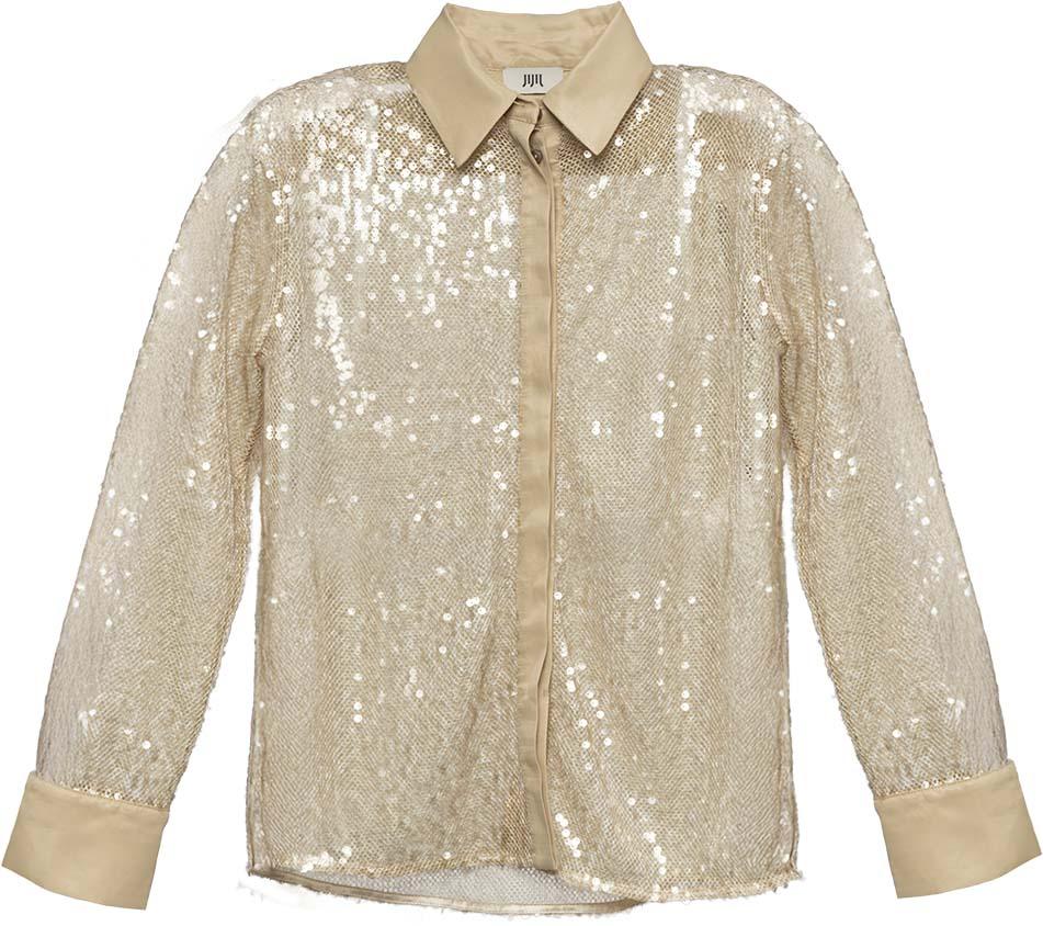 CAMICIA DONNA IN PAILETTES CAMMELLO JIJIL CA184 CAMMELLO JIJIL