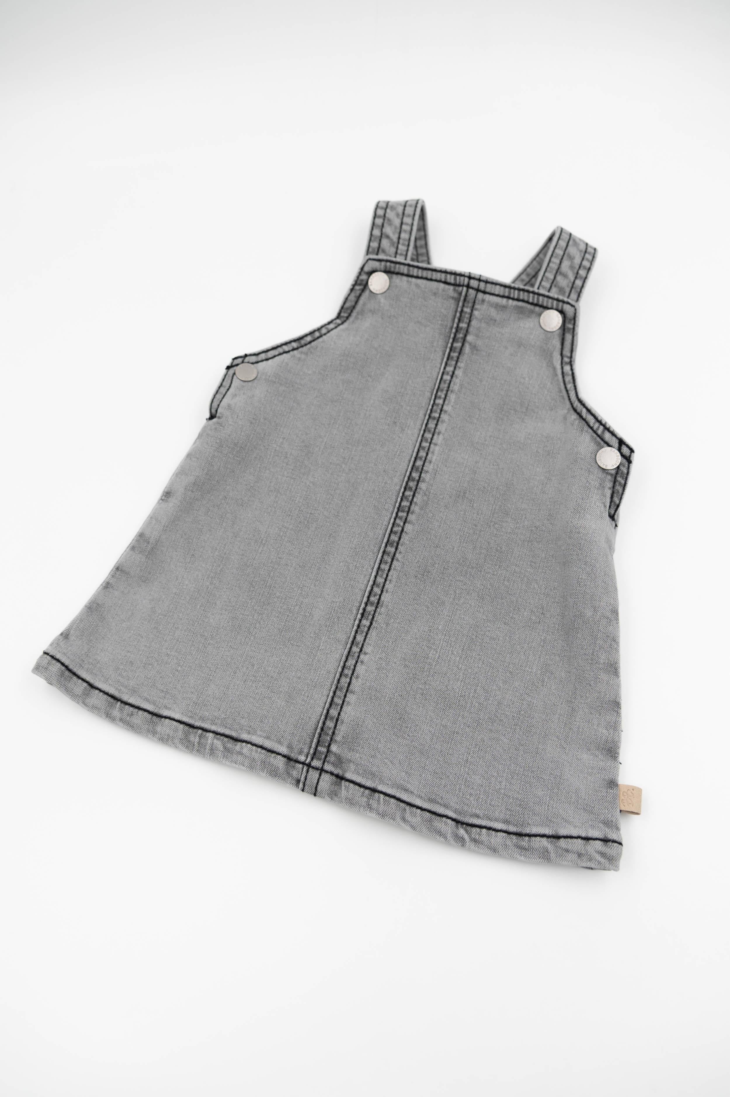 vestitino neonata salopette in denim grey bamboom 1029 GREY BAMBOOM