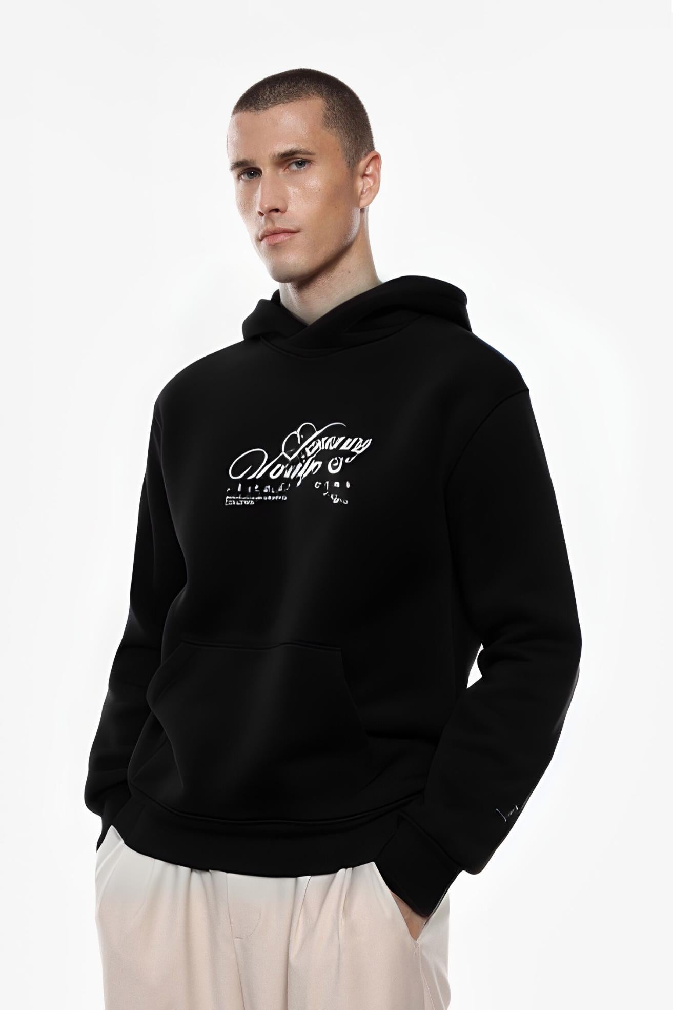 Felpa uomo con cappuccio e stampa nero imperial F8588F108 NERO IMPERIAL UOMO