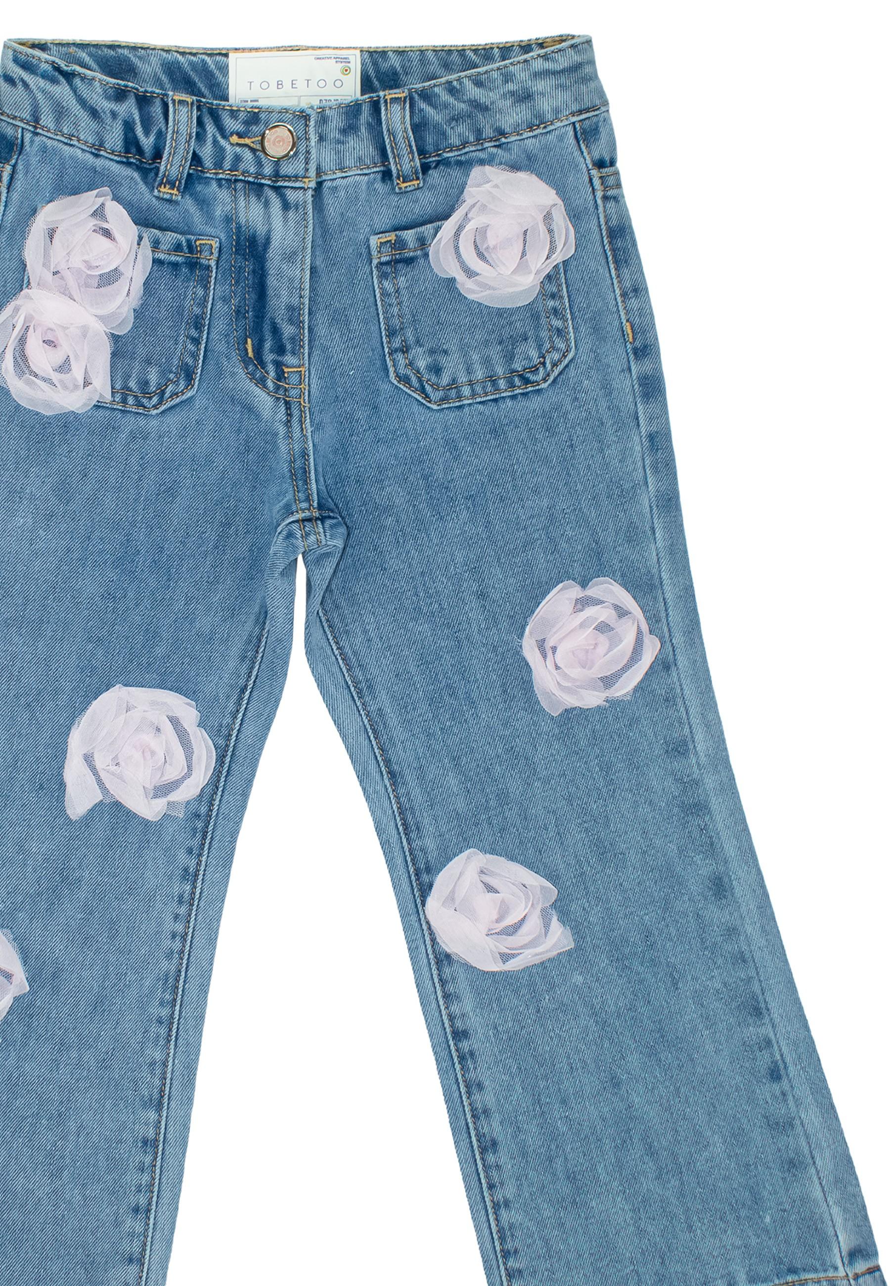 JEANS BAMBINA CON APPLICAZIONI TO BE TOO TB1596P JEANS TO BE TOO