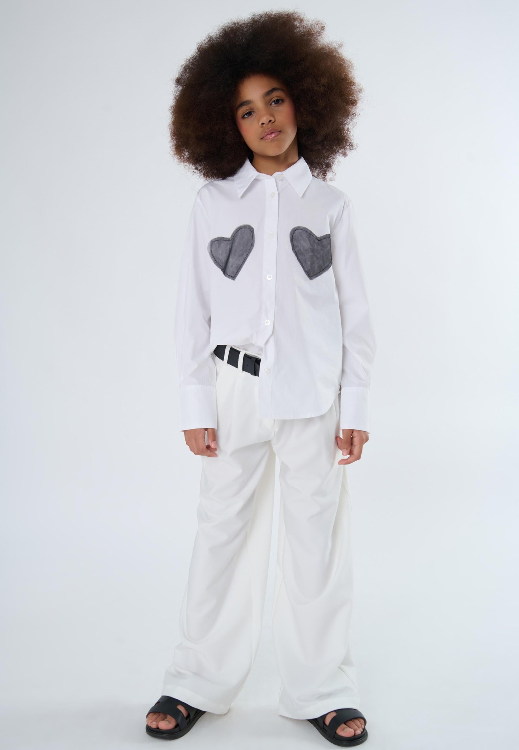 pantalone bambina con cintura bianco to be too T1304 LATTE TO BE TOO