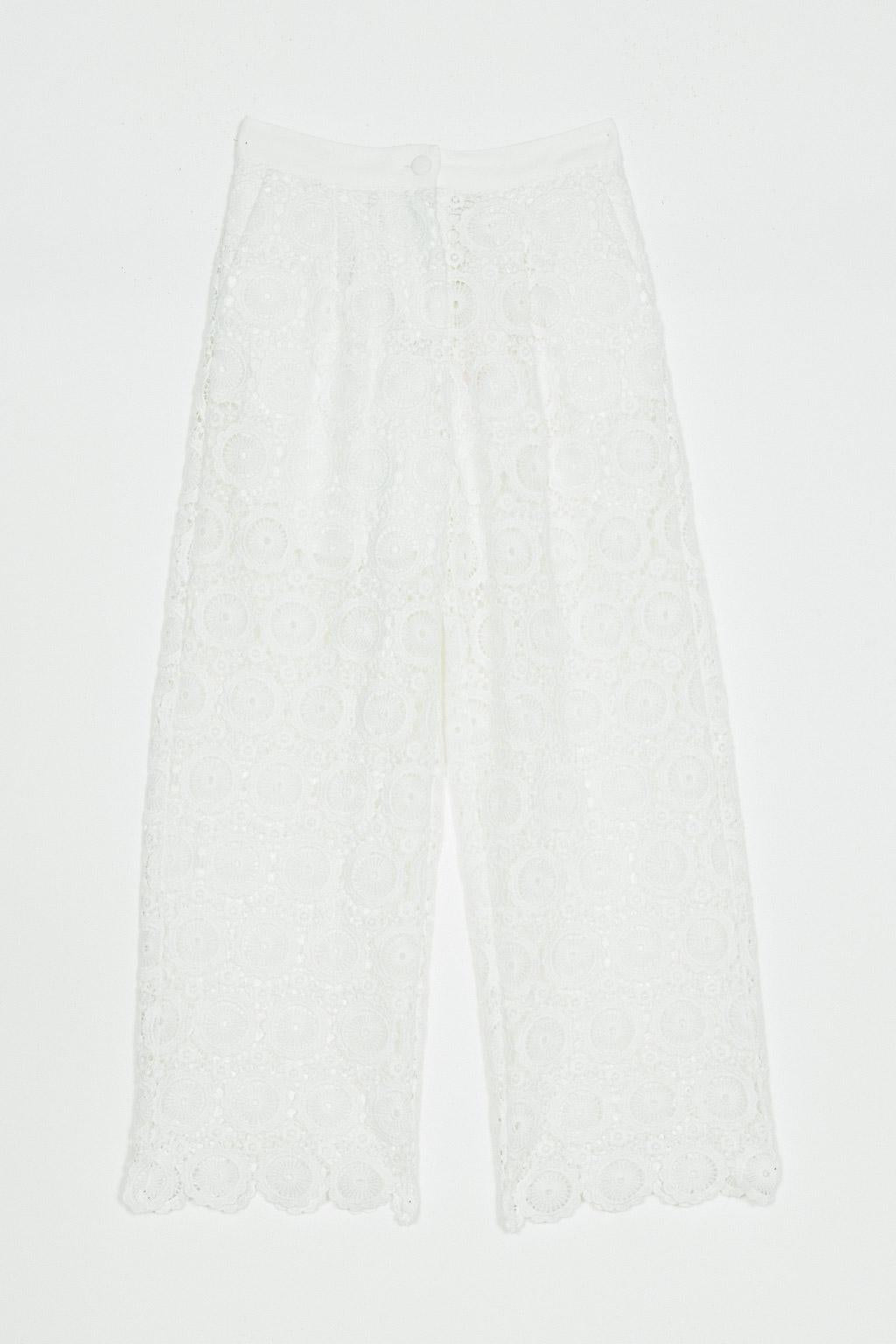 PANTALONE BAMBINA IN PIZZO BIANCO TWINSET 261GJ2Q21 BIANCO TWINSET KIDS