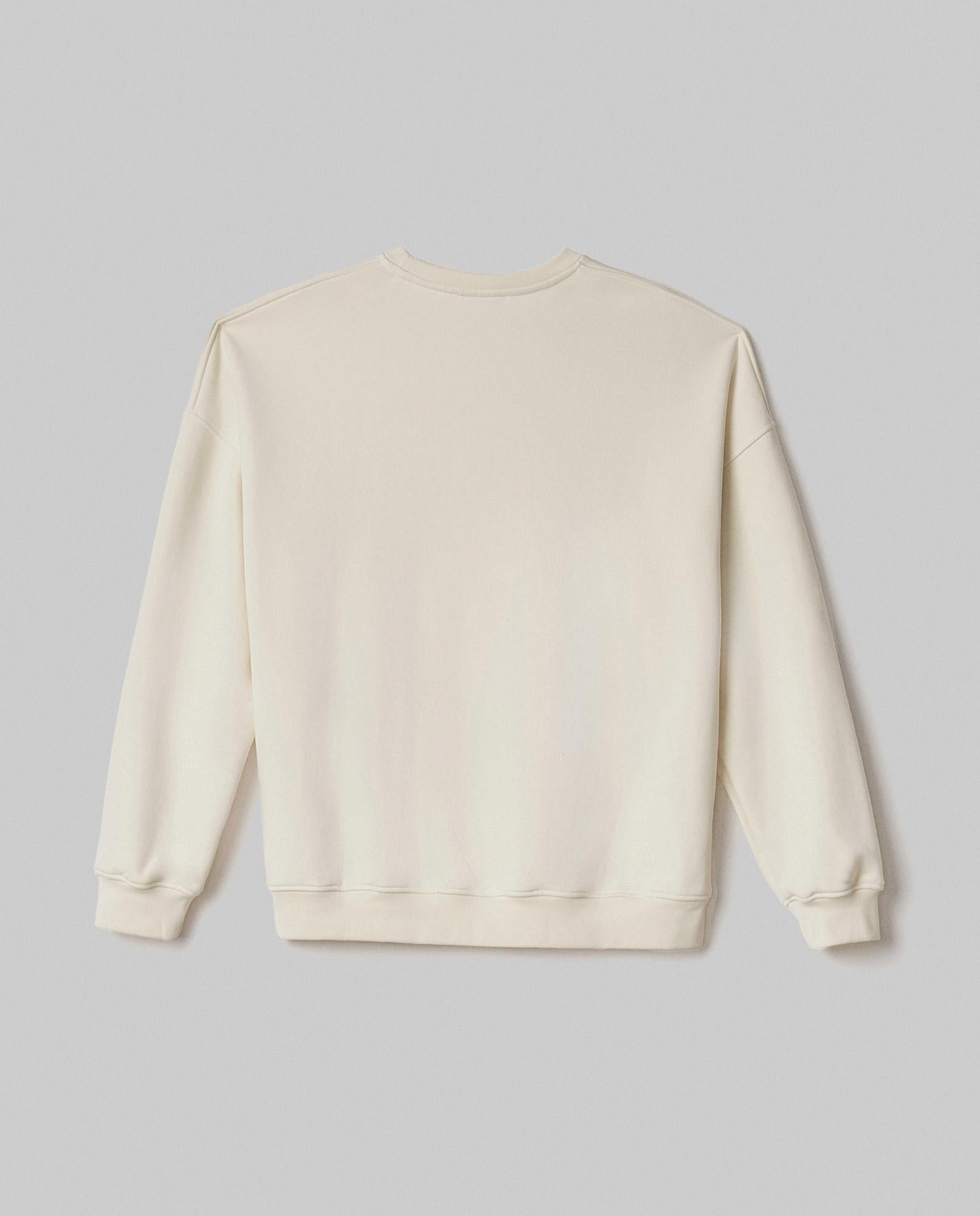 FELPA DONNA OVERSIZE CON LOGO PANNA HINNOMINATE HMABW02070 BIANCO BURRO HINNOMINATE