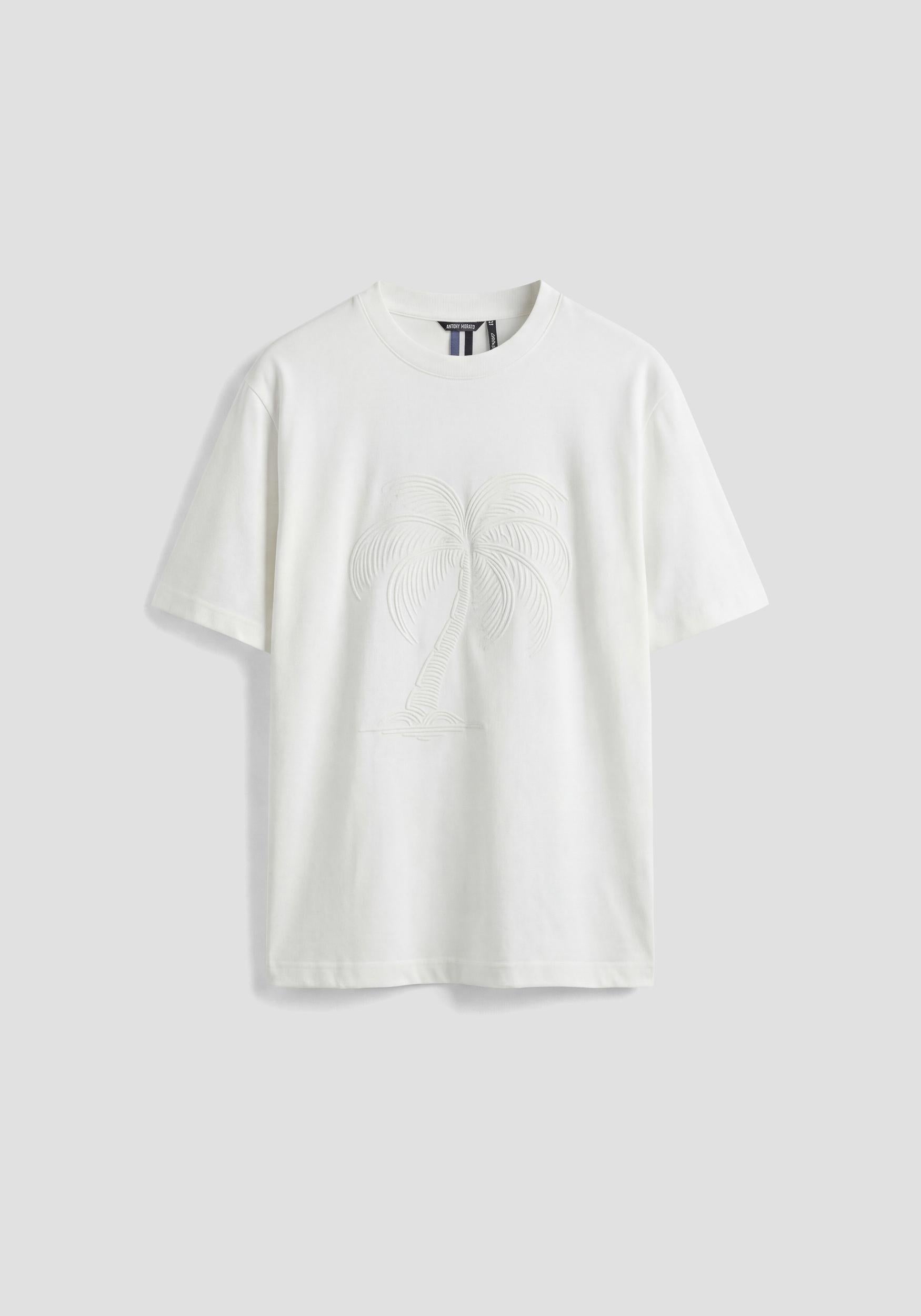 T-SHIRT UOMO REGULAR FIT IN COTONE CON STAMPA CREMA ANTONY MORATO MMKS02635 FA100240 CREMA ANTONY MORATO