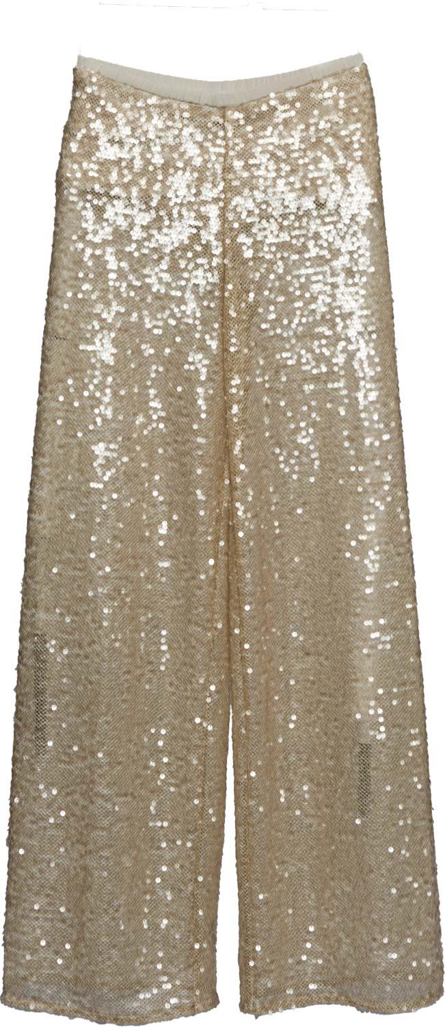 PANTALONE DONNA PALAZZO CON PAILETTES CAMMELLO JIIJL PA204 CAMMELLO JIJIL