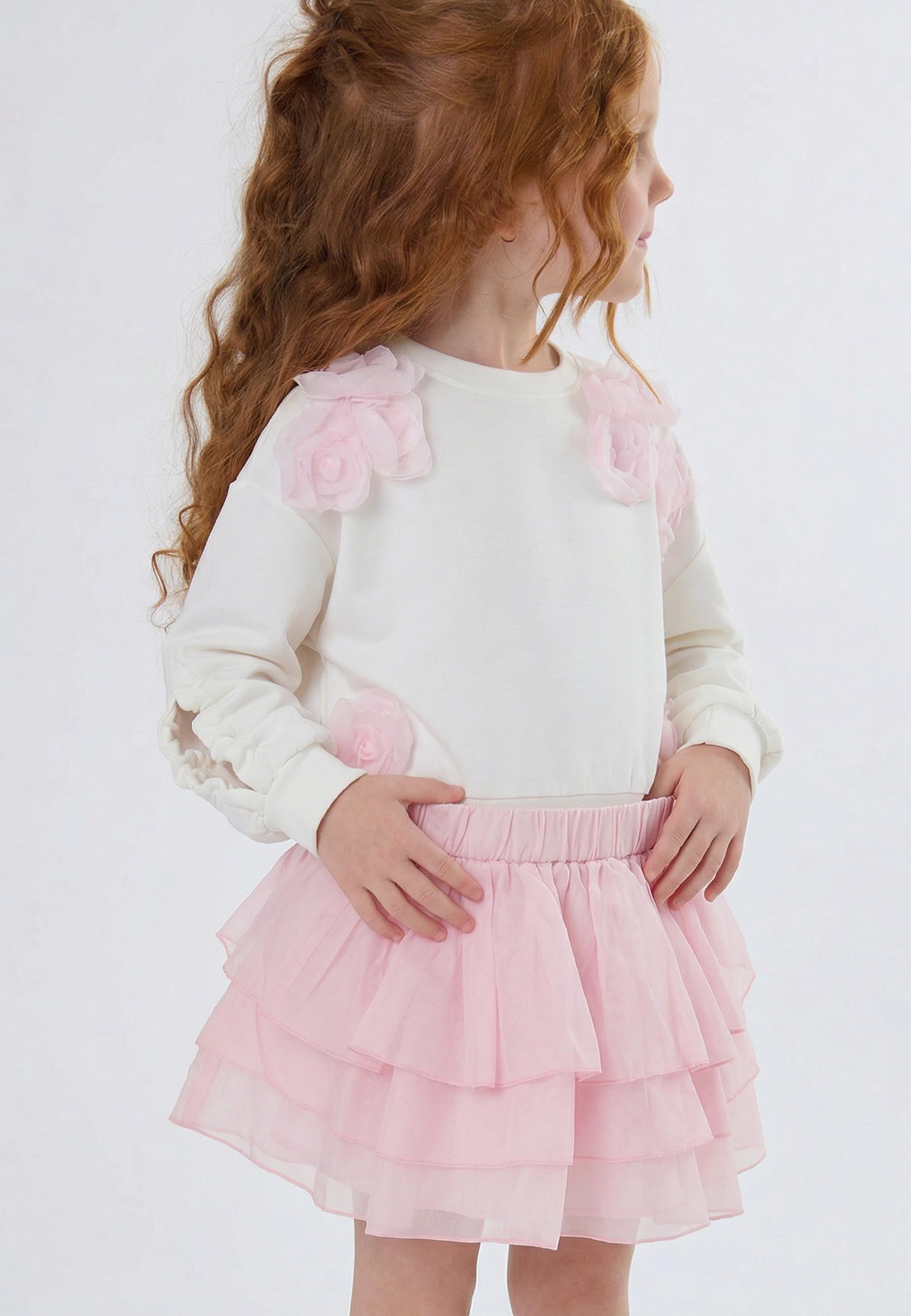 gonna bambina a balze rosa to be too TB1610G ROSA TO BE TOO