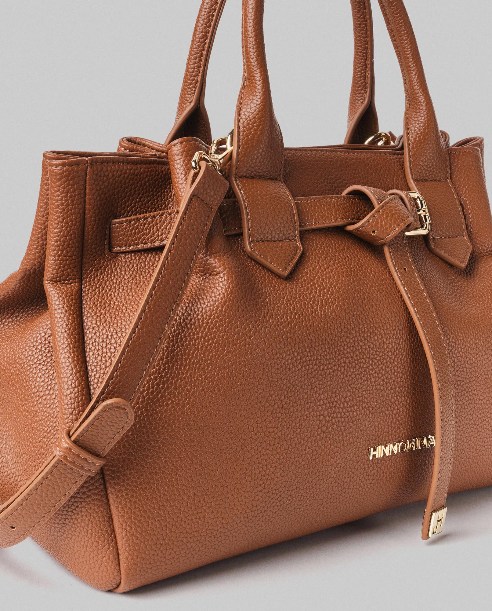 Borsa DONNA MEDIA In Ecopelle Con Placchetta In Metallo HINNOMINATE HMACW00124 CUOIO HINNOMINATE