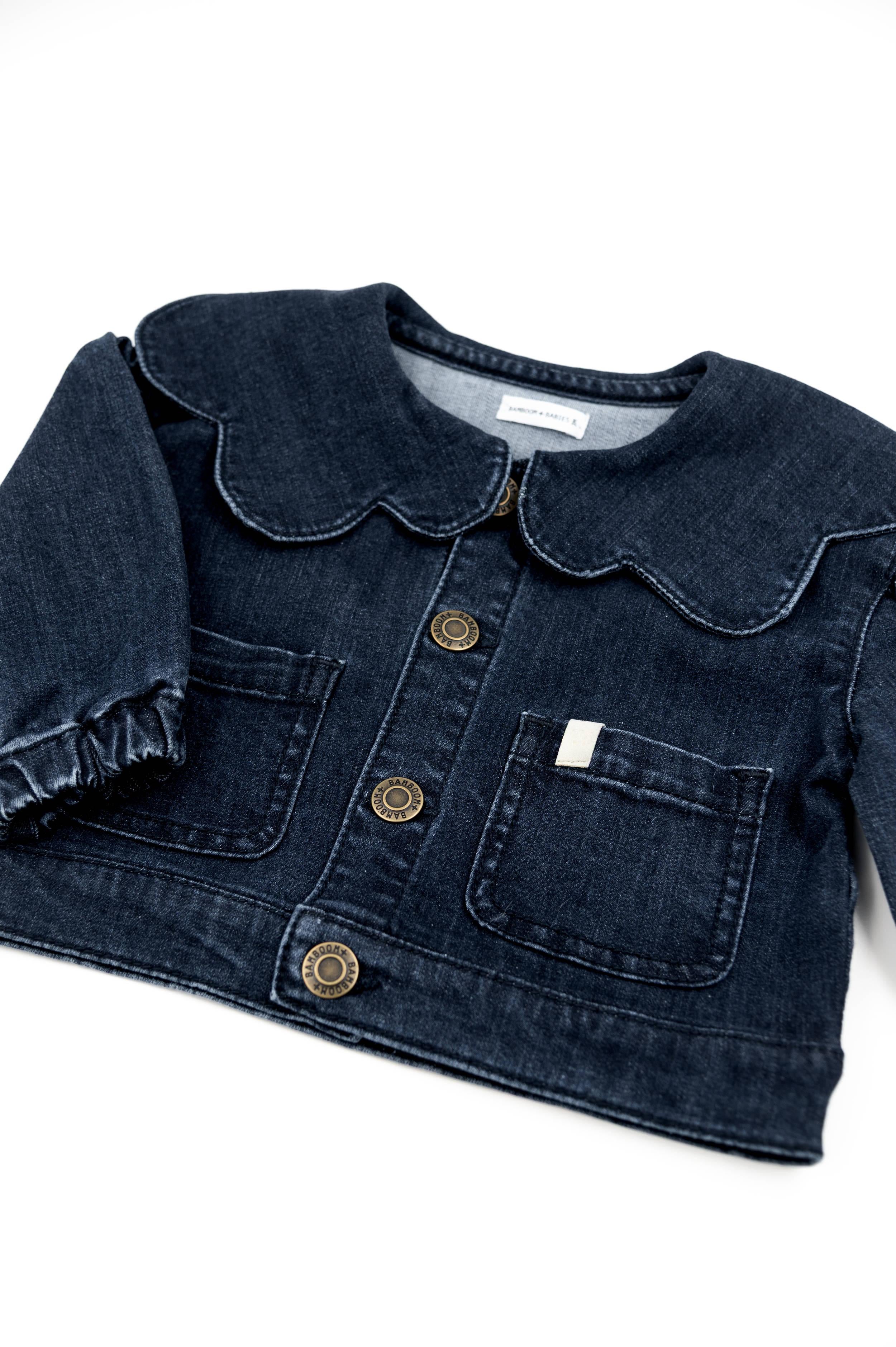 giacca neonata con colletto a fiore denim bamboom 1022 BLU BAMBOOM