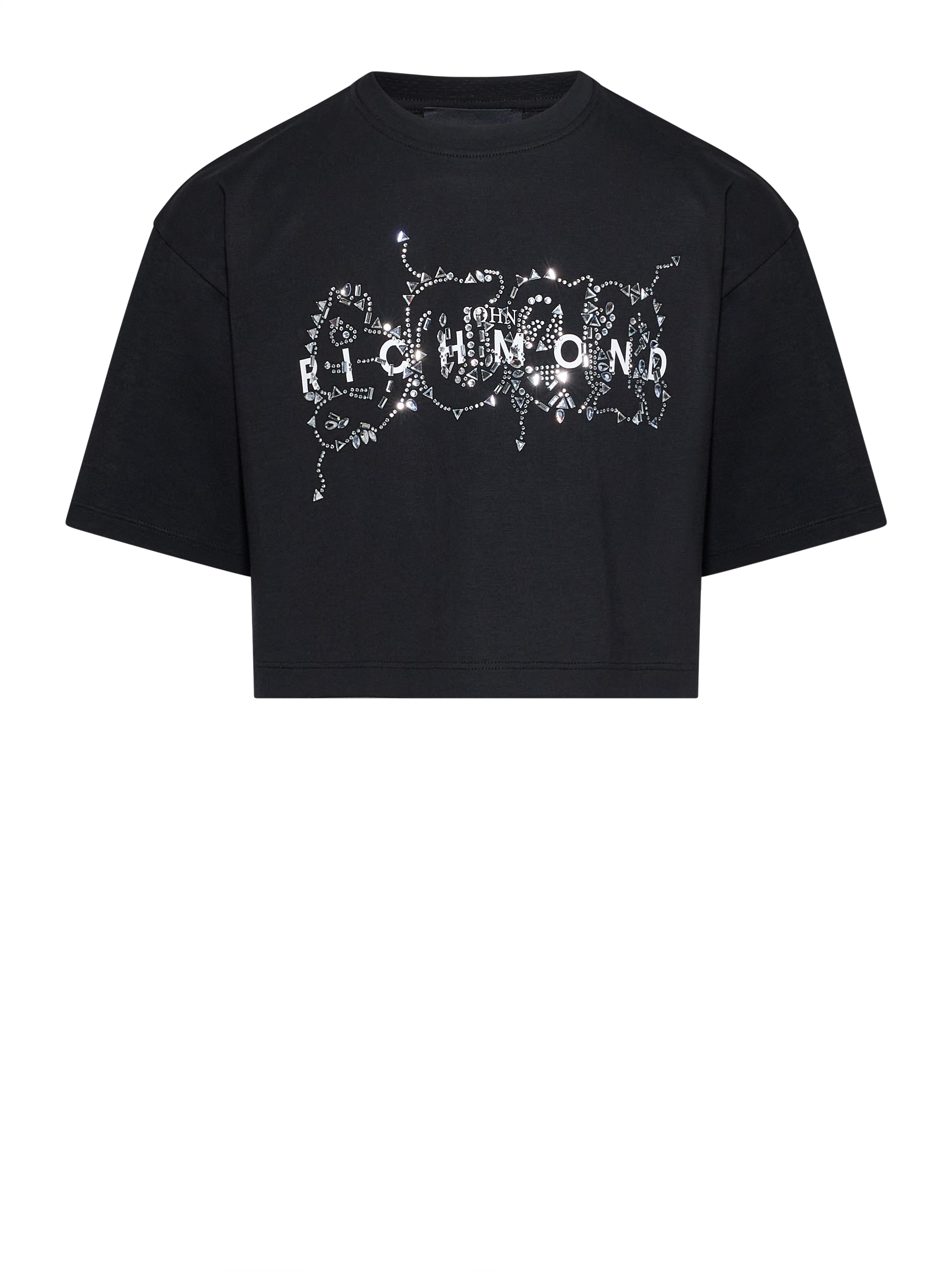 t-shirt BIMBA fares CROP CON LOGO NERO JOHN RICHMOND RGP26203TS BLACK JOHN RICHMOND JUNIOR
