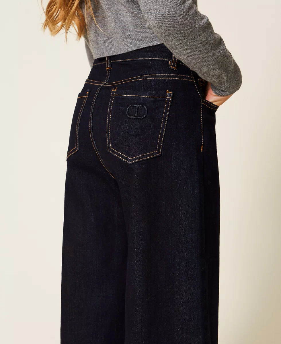 JEANS BAMBINA WIDE LEG DENIM SCURO TWINSET 252GJ2280 DENIM TWINSET KIDS