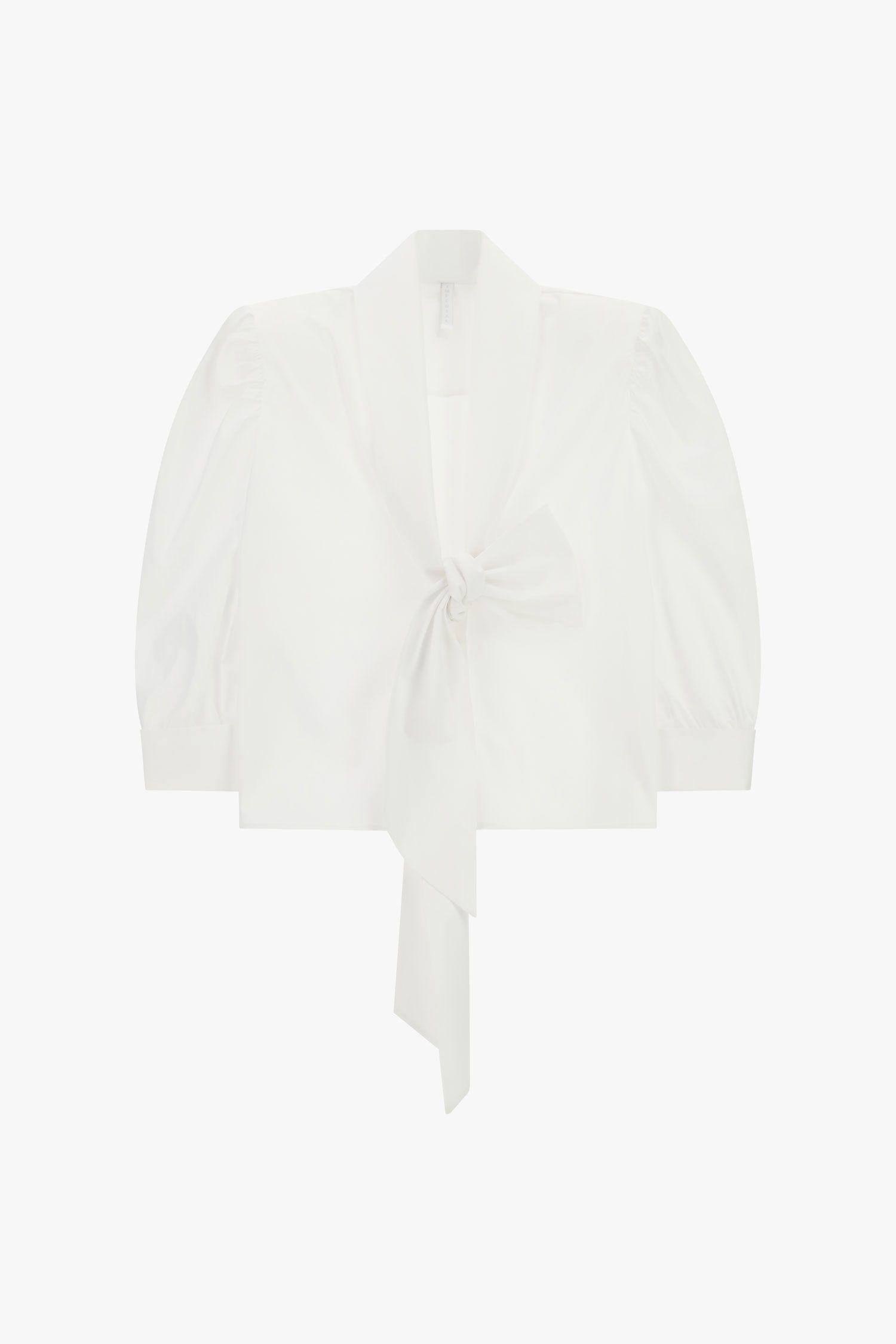 camicia donna maniche lunghe e fiocco frontale bianco imperial CPA4LFP BIANCO IMPERIAL