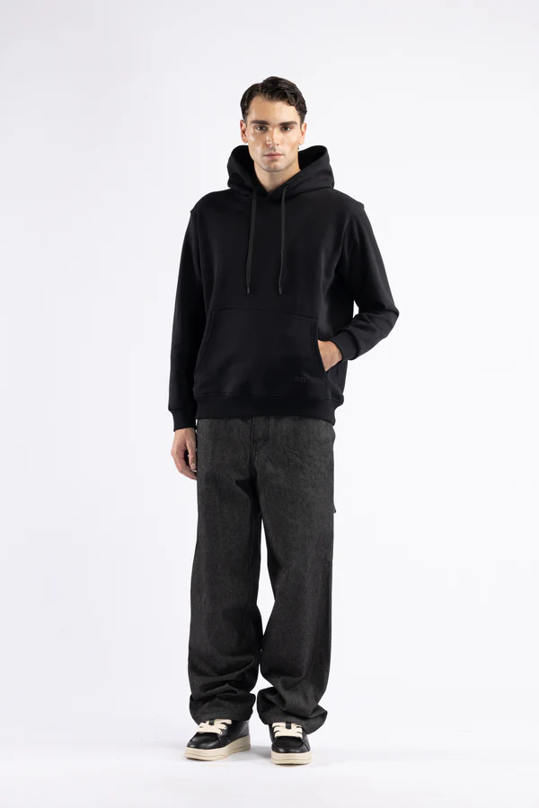 FELPA UOMO REGULAR CON CAPPUCCIO I'M BRIAN F3518 NERO I'M BRIAN