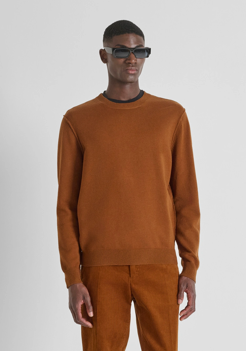 PULL UOMO REGULAR FIT IN VISCOSA TABACCO ANTONY MORATO MMSW01557-YA400145 TABACCO ANTONY MORATO