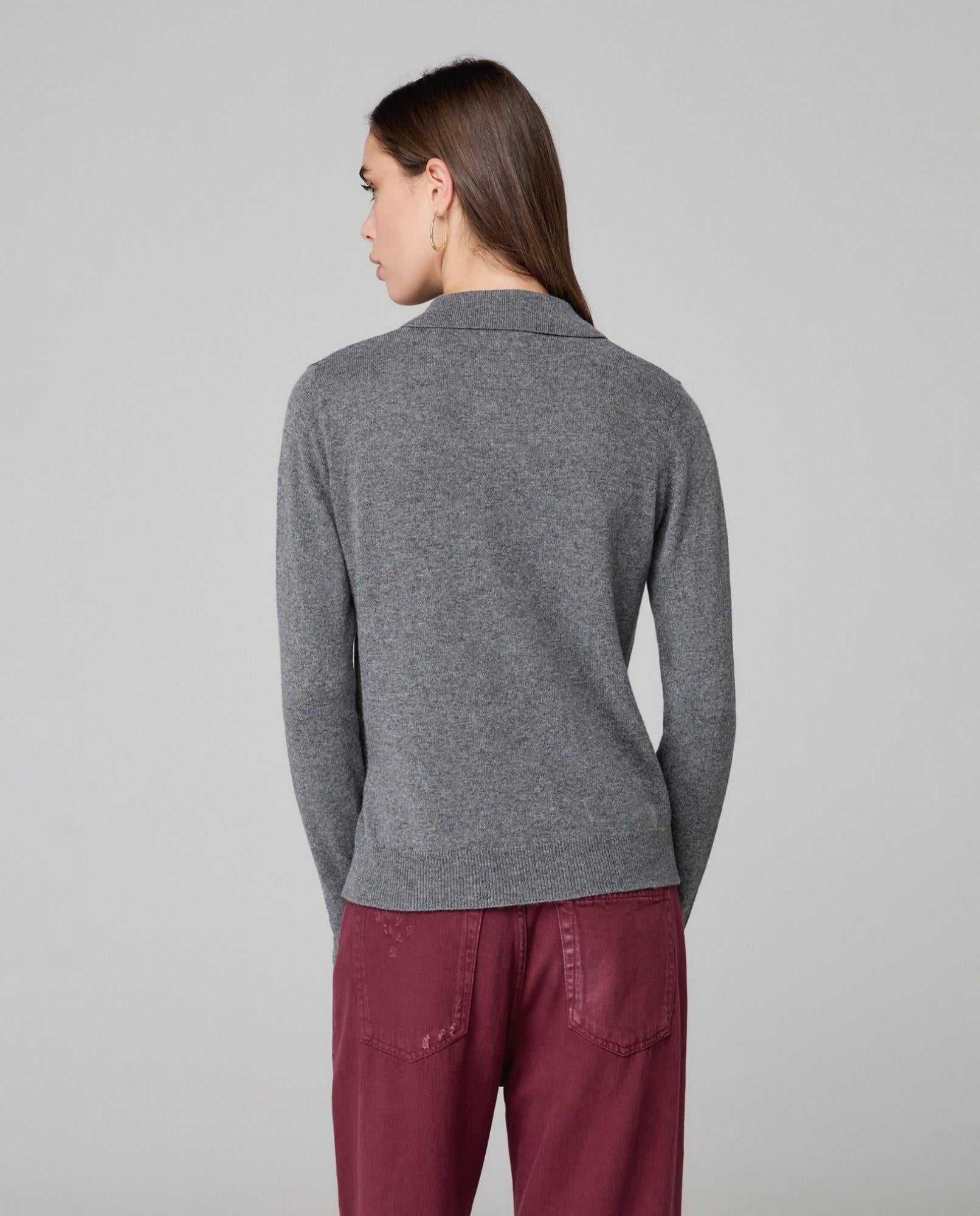POLO DONNA IN CASHMERE MANICA LUNGA GRIGIO HINNOMINATE HMABW02144 GRIGIO MELANFE HINNOMINATE