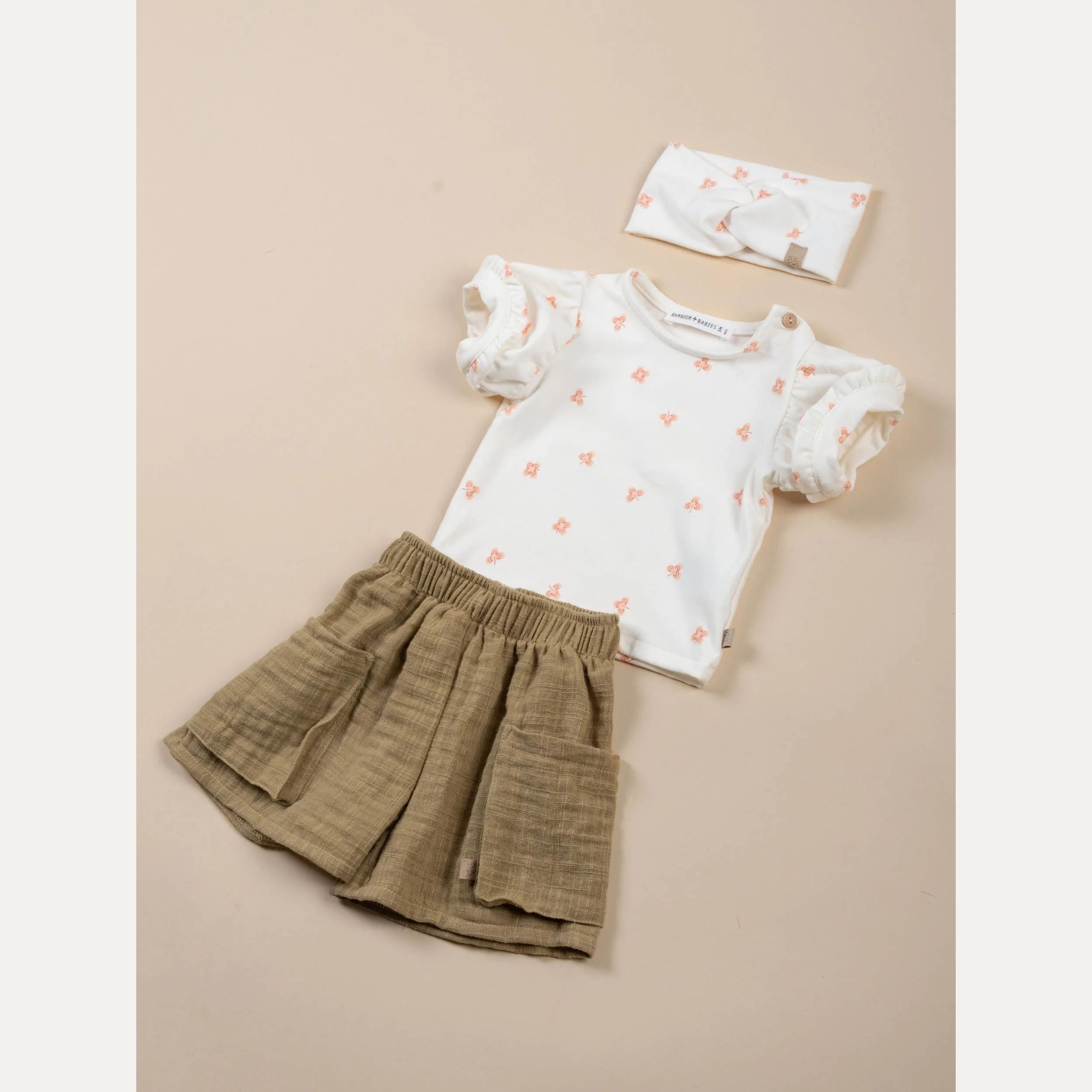 SHORTS NEONATA CON TASCHE MUSTARD BAMBOOM 1137TE MUSTARD BAMBOOM