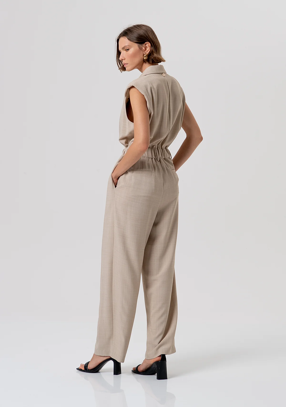 tuta DONNA SENZA MANICHE CON PANTALONI LUNGHI BEIGE FRACOMINA FR26SO2005W76301 BEIGE FRACOMINA