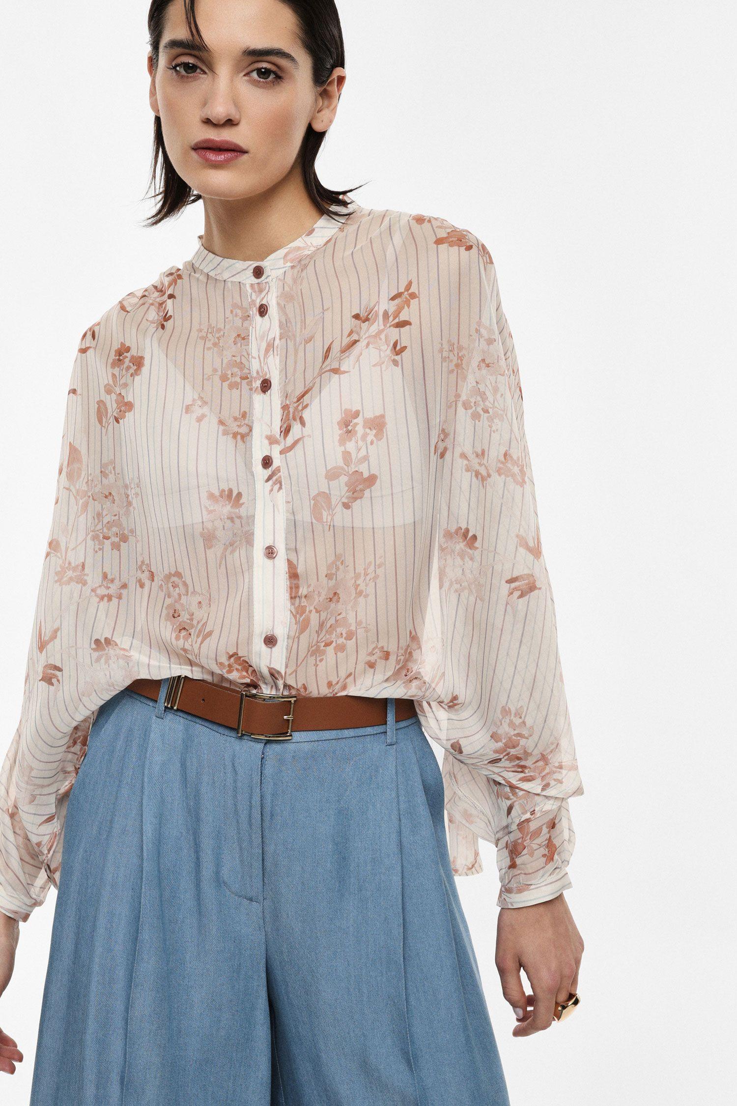 CAMICIA DONNA AMPIA CON STAMPA FLOREALE IMPERIAL COC6LMQ PANNA IMPERIAL