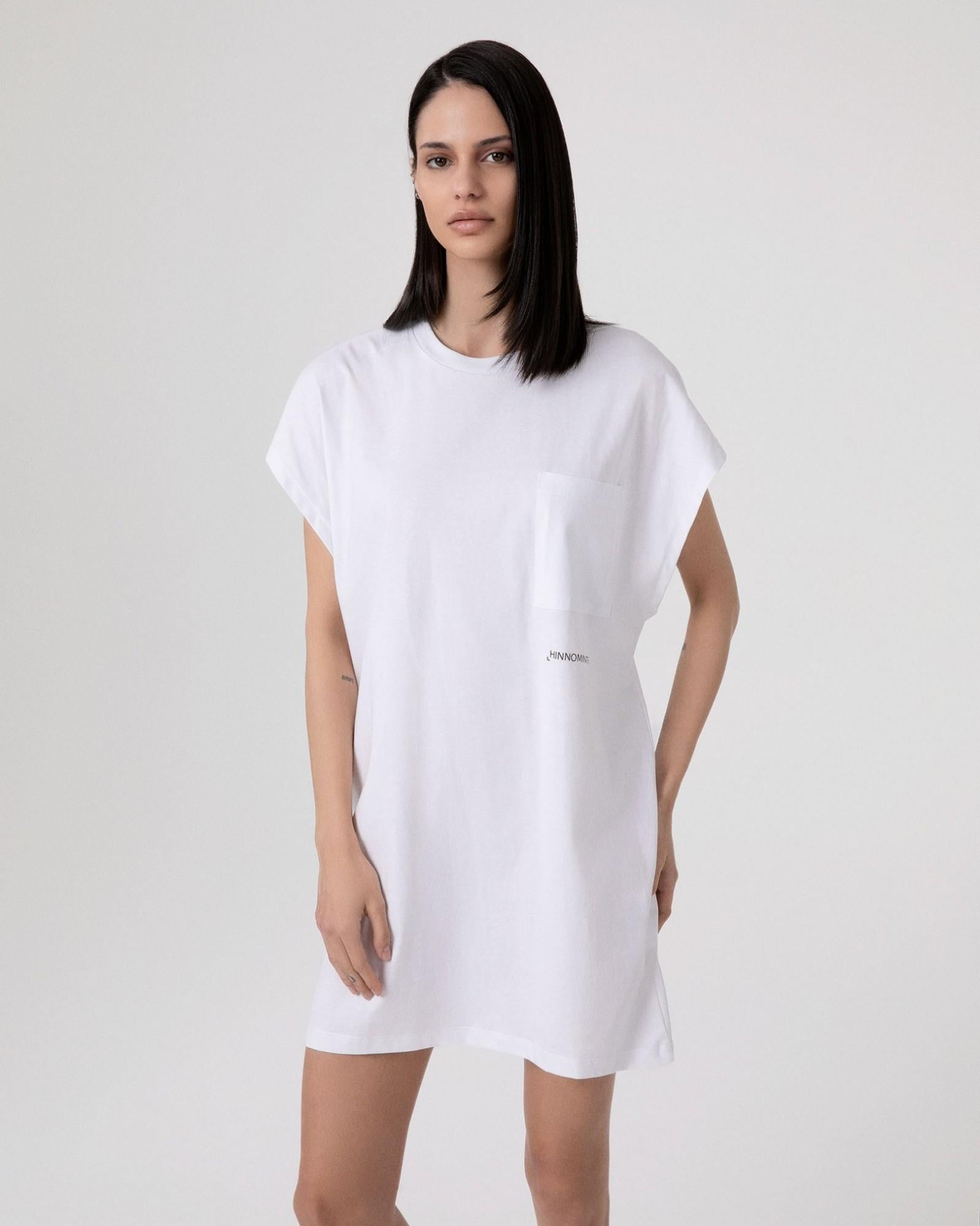 abito donna corto modello maxi t-shirt bianco hinnominate HMABW02366 BIANCO HINNOMINATE