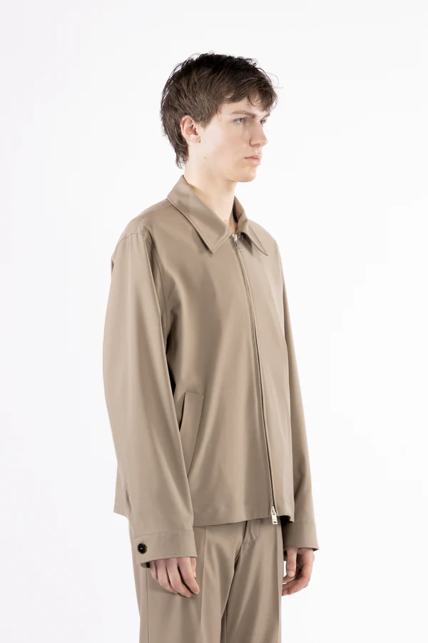 giubbino uomo con zip e colletto camicia taupe i'm Brian GIU3669 TAUPE I'M BRIAN