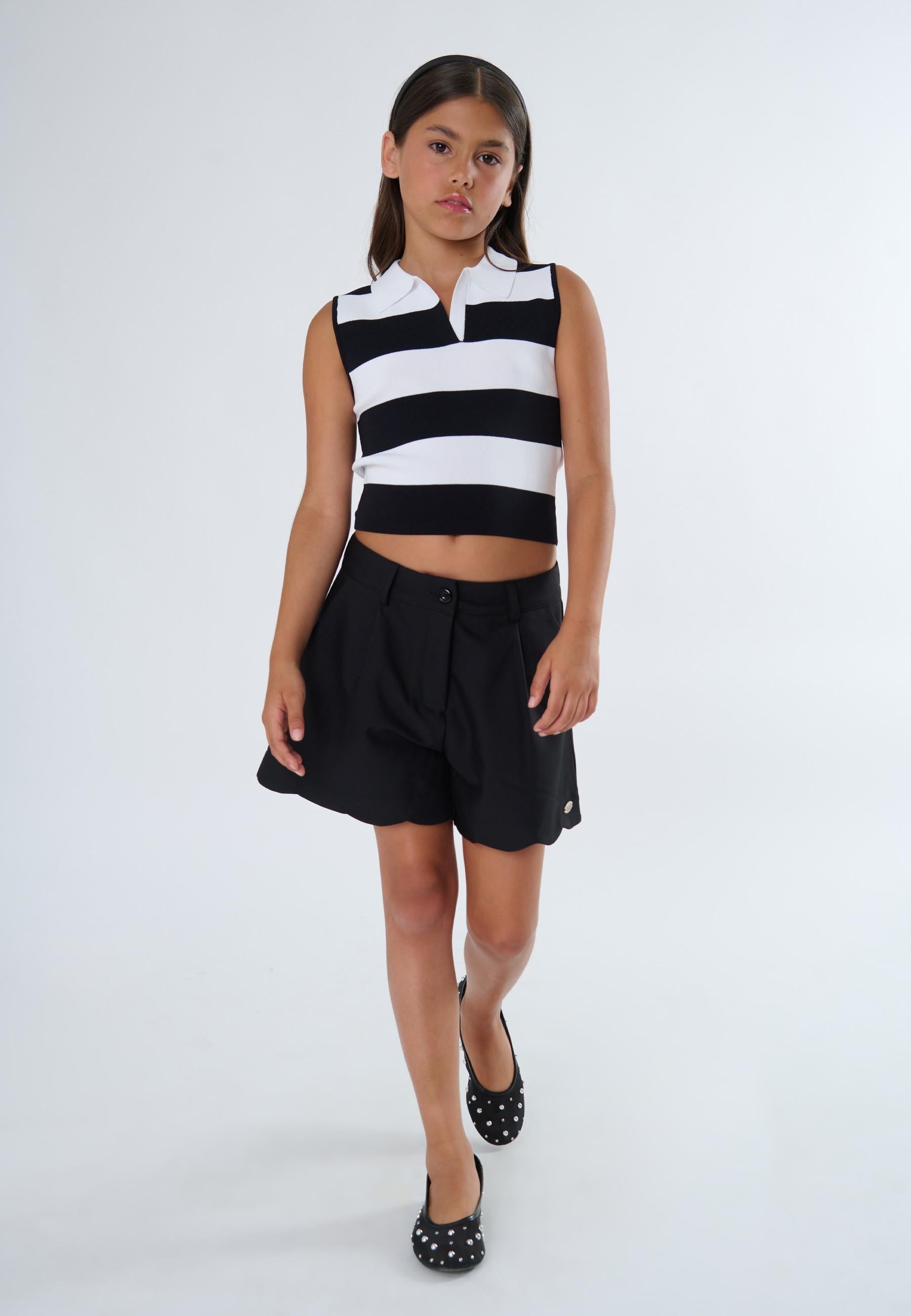 shortS BAMBINA ELEGANTI CON SMERLO NERO TO BE TO T1302 NERO TO BE TOO