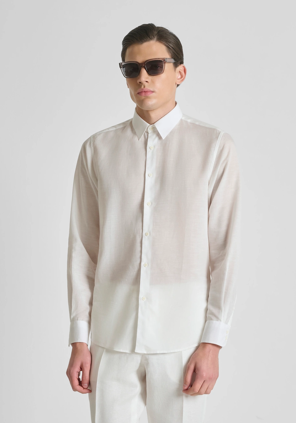 CAMICIA UOMO IN LINO REGULAR FIT CREMA ANTONY MORATO MMSL00691 FA400094 CREAM ANTONY MORATO