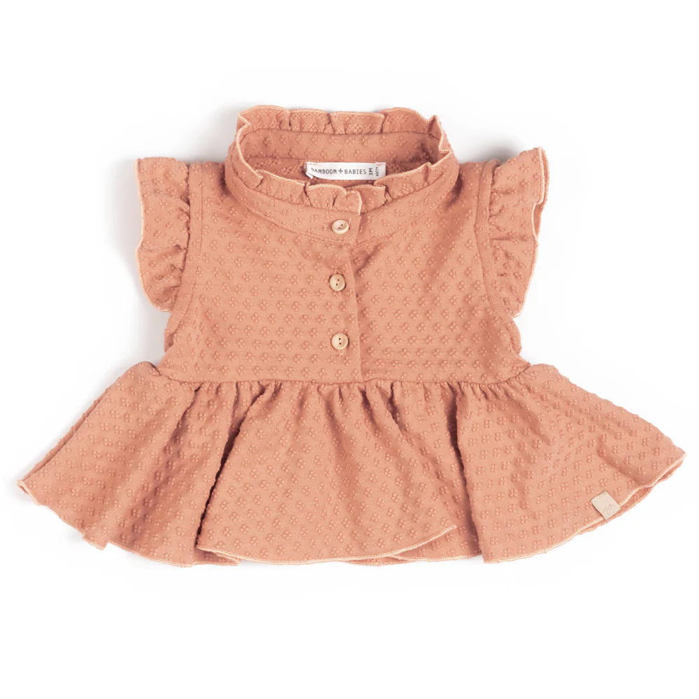 CAMICIA NEONATA DOTS coral bamboom 1103TE CORAL BAMBOOM