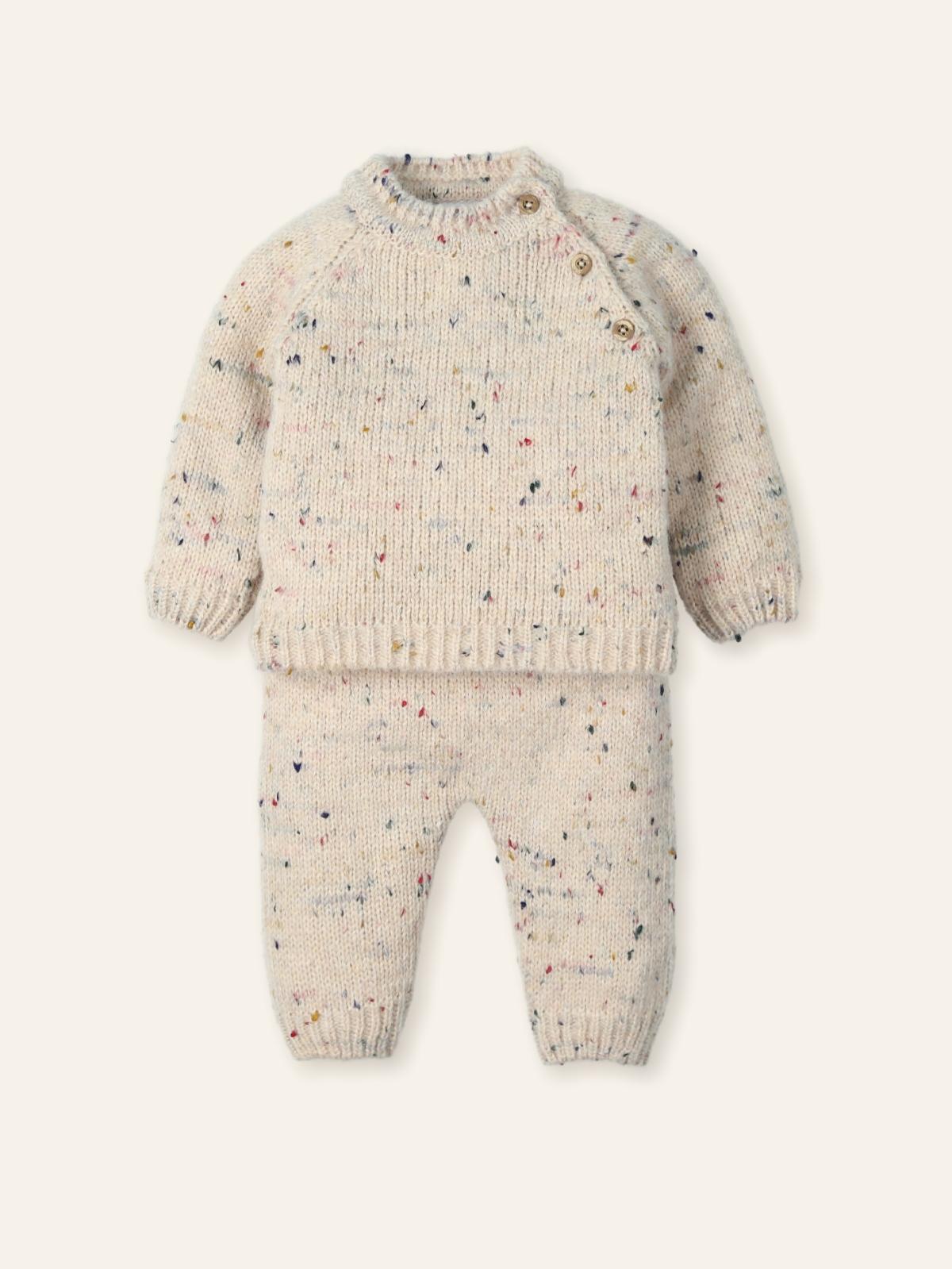 coordinato neonato due pezzi in lana naturale mac ilusion 9822R LI-NATURAL MAC ILUSION KIDS
