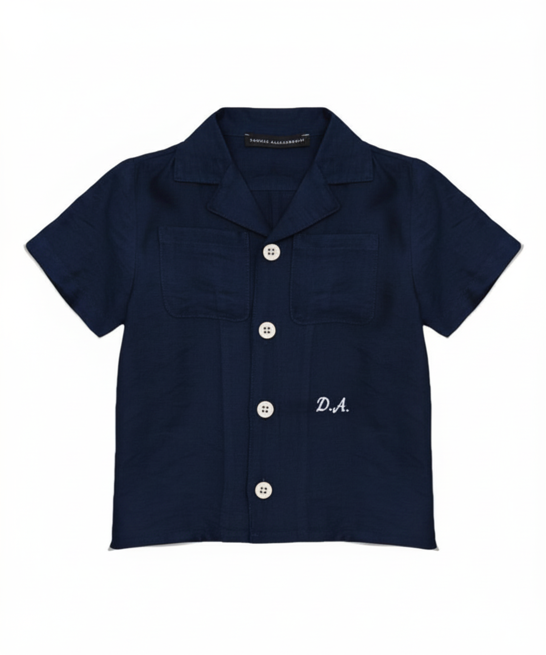 Camicia neonato mezza manica con bottoni blu daniele alessandrini C00370 NAVY DANIELE ALESSANDRINI